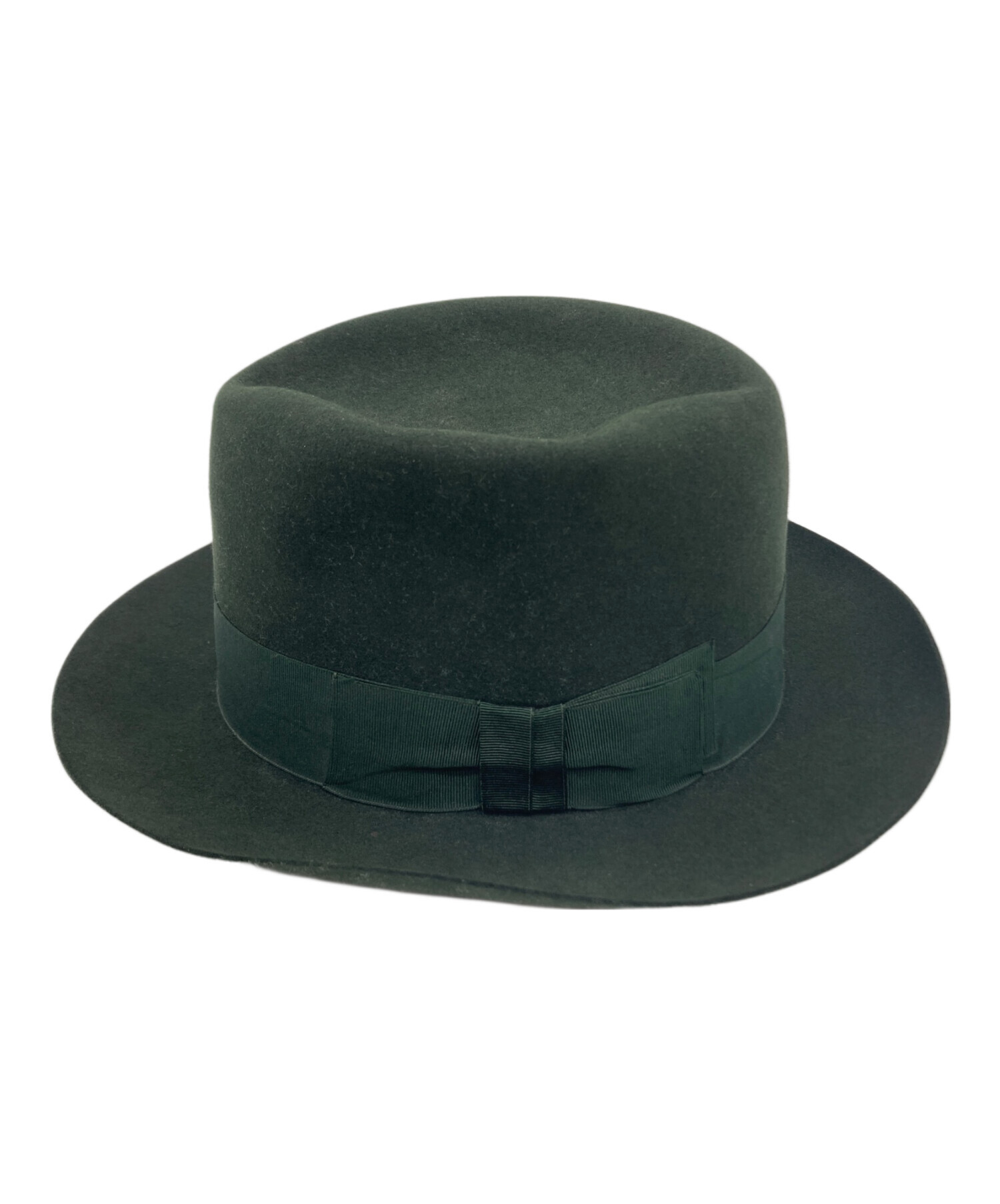 D*O様 Borsalino ウールハット オリーブグリーン　59cm 中古・古着通販】BORSALINO (ボルサリーノ) 中折れハット グリーン