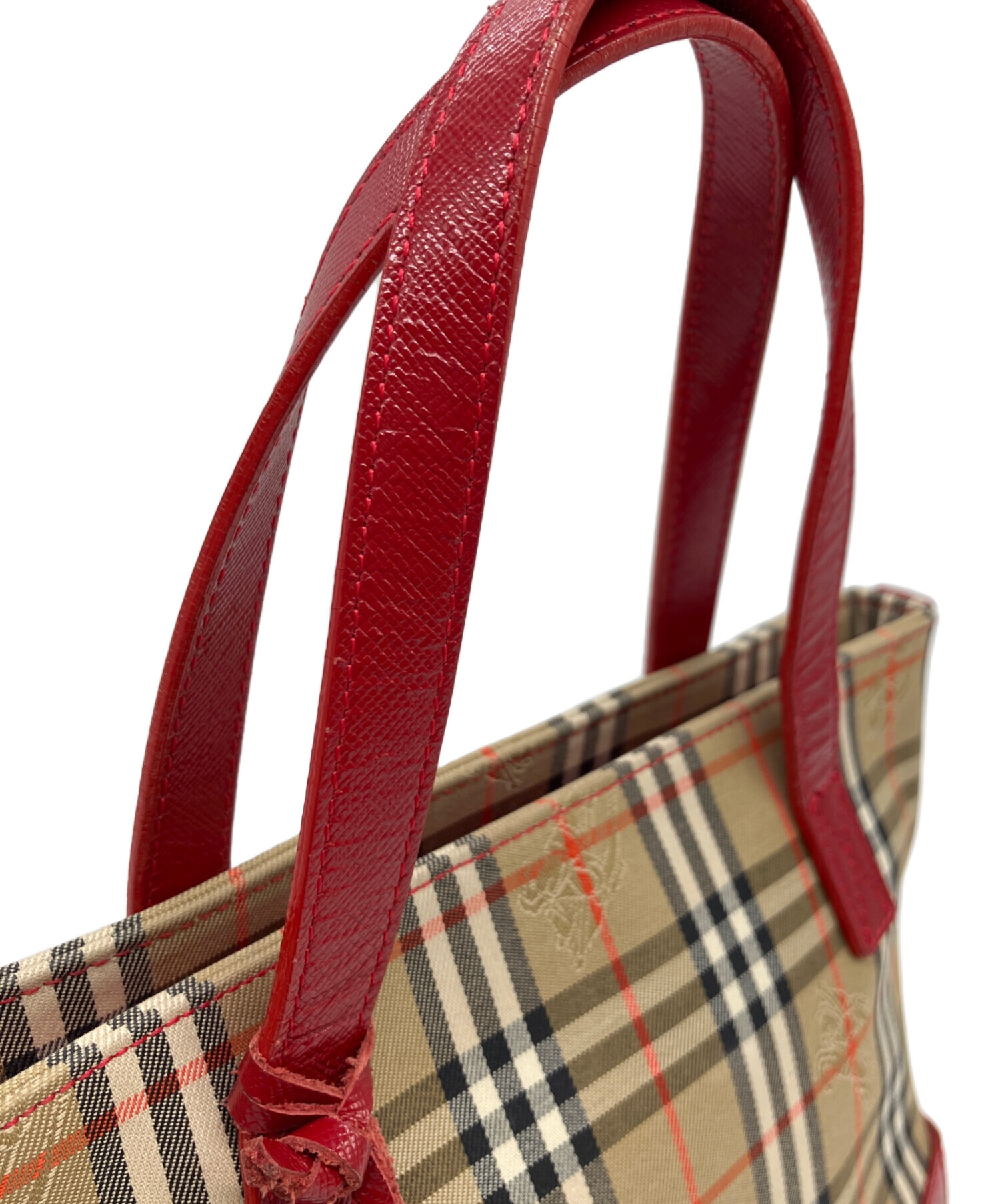 中古・古着通販】BURBERRY (バーバリー) ハンドバッグ レッド