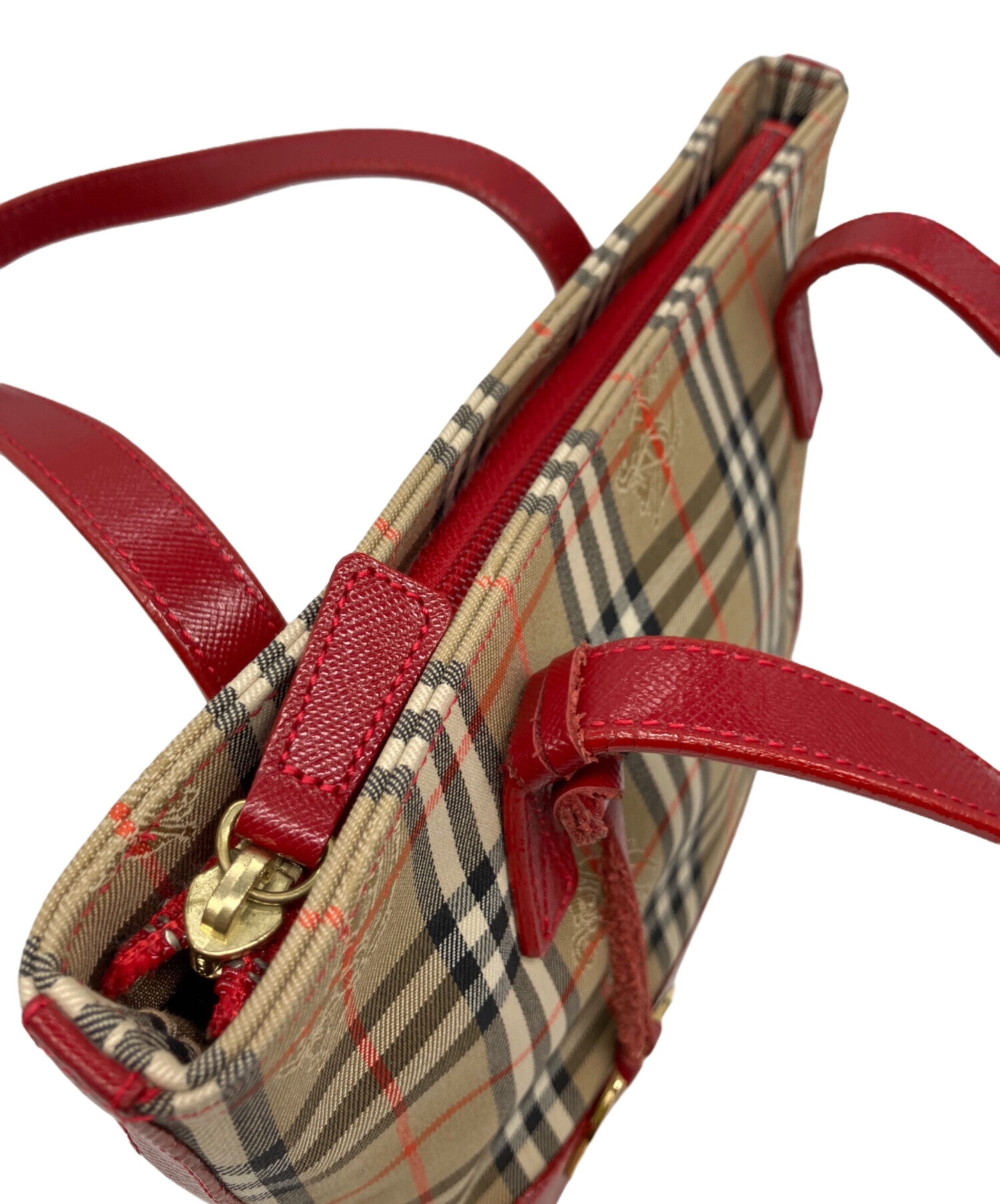 中古・古着通販】BURBERRY (バーバリー) ハンドバッグ レッド