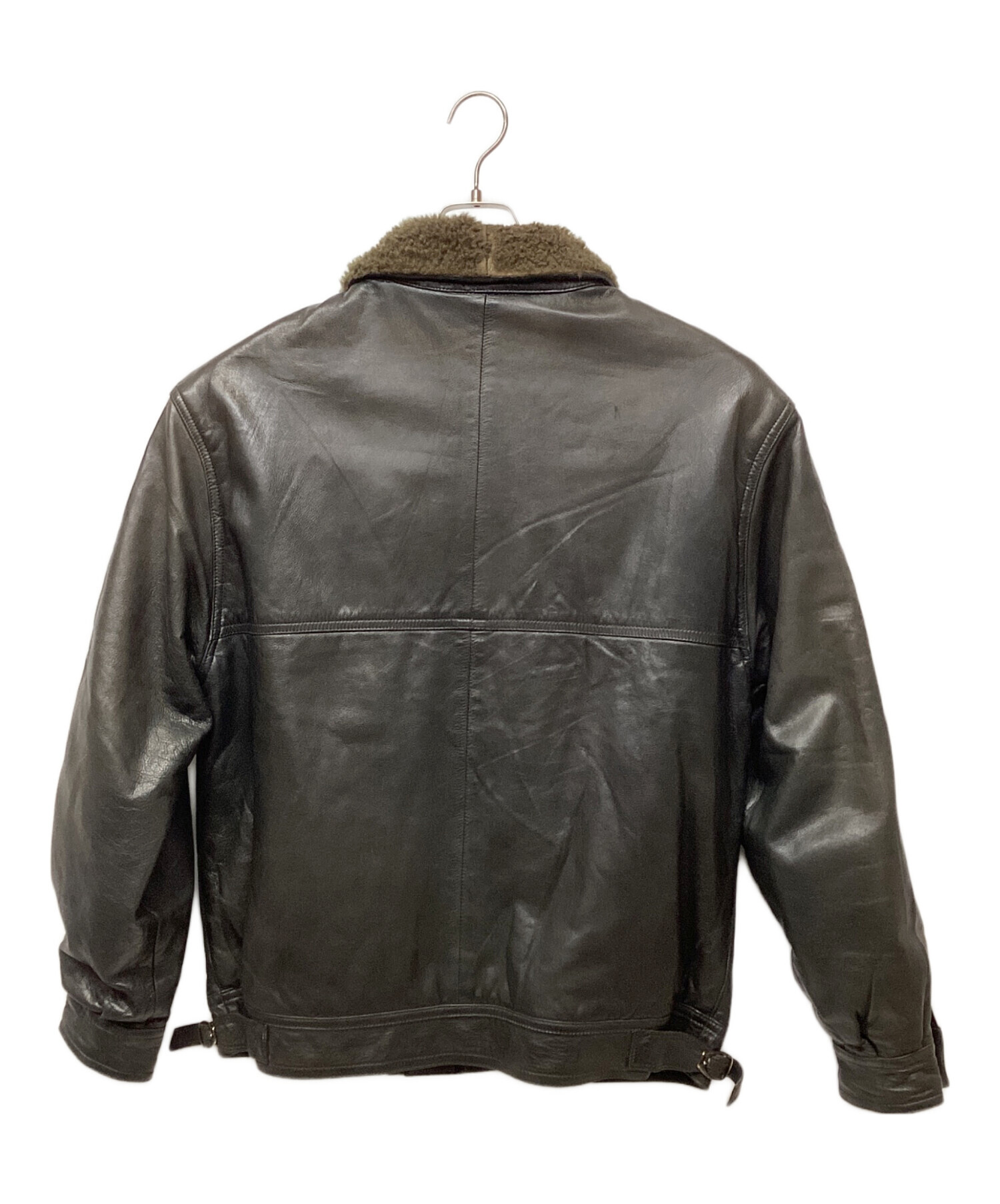 中古・古着通販】GUCCI (グッチ) レザージャケット ブラック サイズ:52 