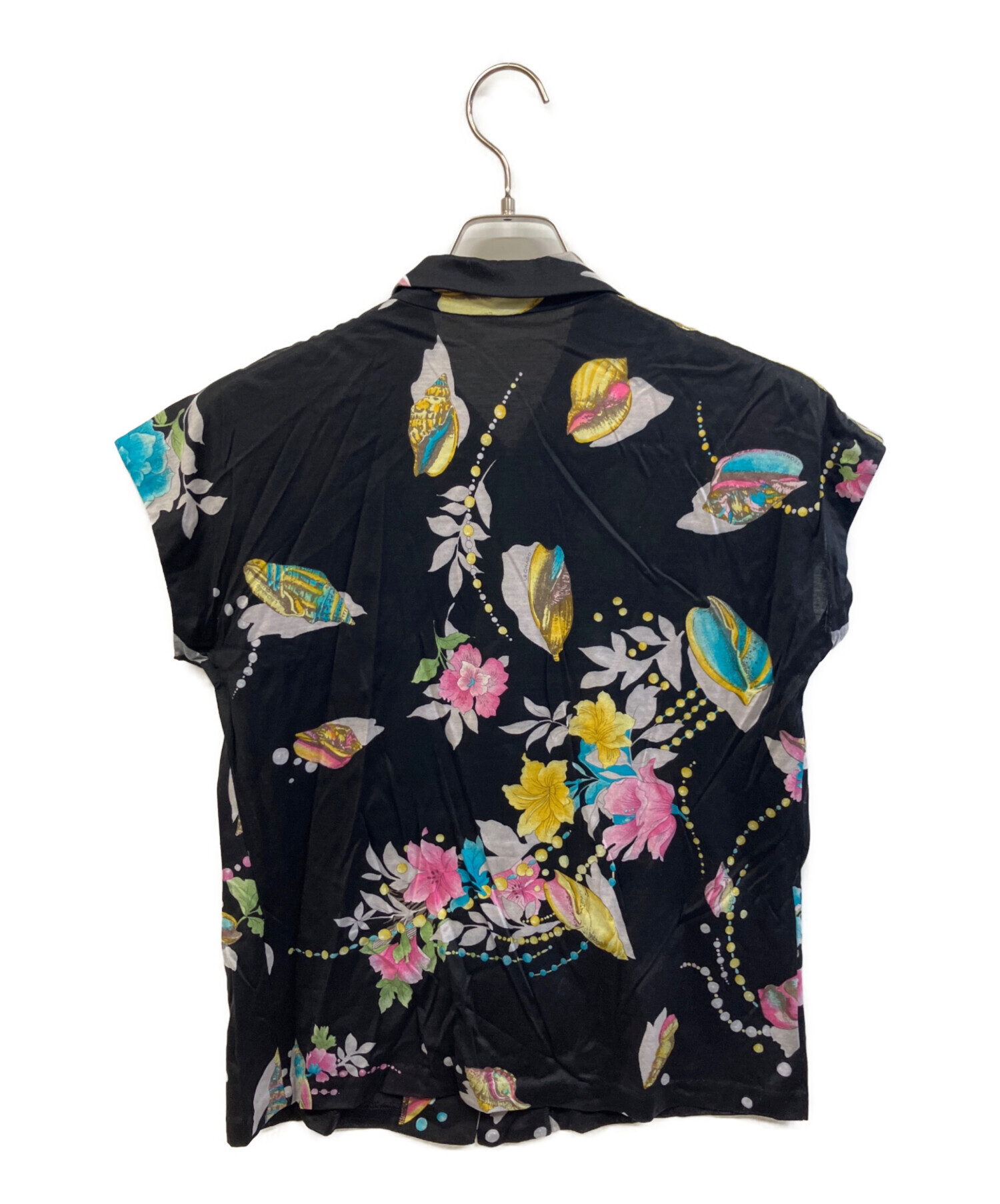 中古・古着通販】LEONARD (レオナール) 半袖ブラウス ブラック サイズ