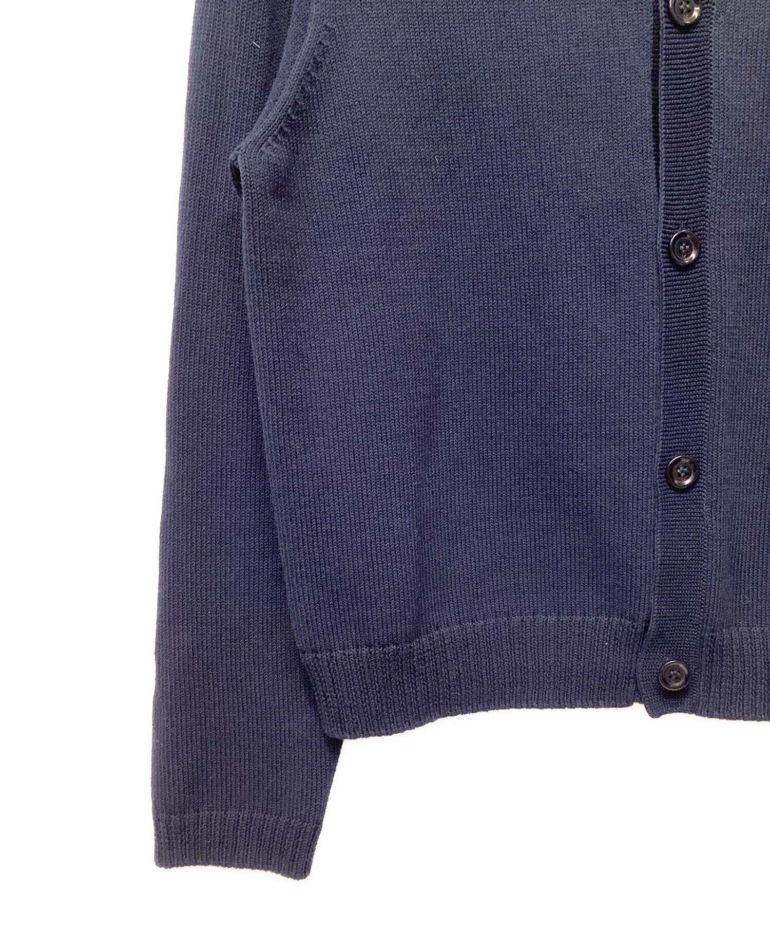 45R 美品 スビン総針カーディガン 3 紺 中古・古着通販】45R (フォーティファイブ・アール) 厚手カーディガン