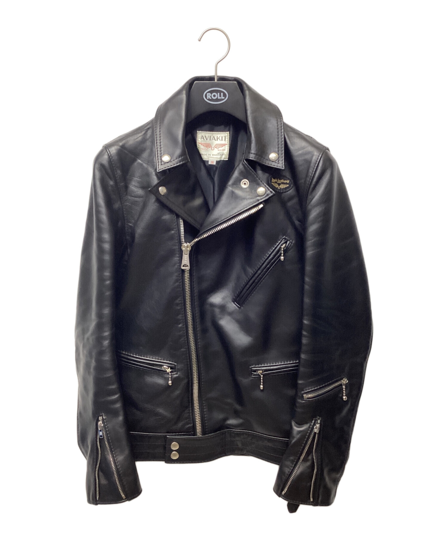 ルイスレザー　レザーライダースジャケット レザー 革ジャン ブラック 古着 中古・古着通販】Lewis Leathers (ルイスレザース) レザーライダース