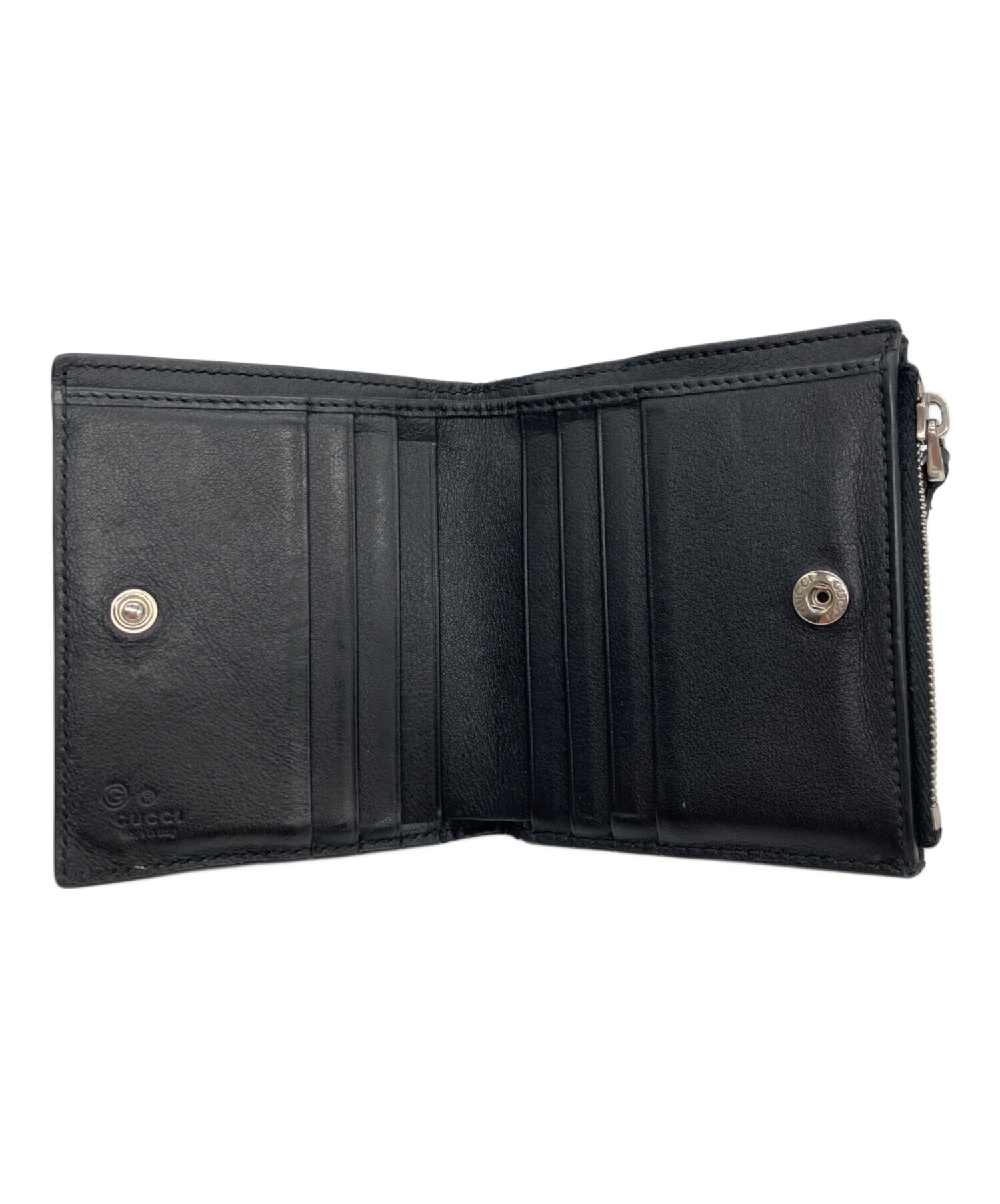 中古・古着通販】GUCCI (グッチ) 2つ折り財布 ブラック｜ブランド