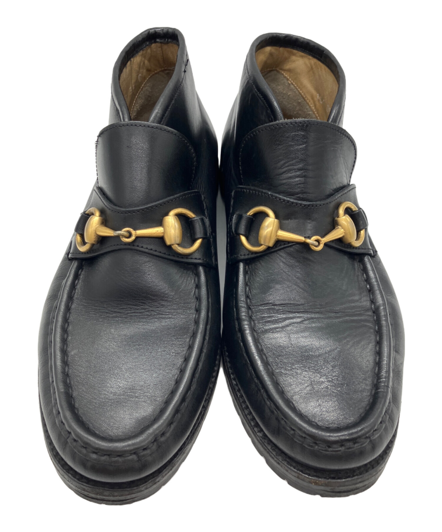 中古・古着通販】GUCCI (グッチ) モカシンブーツ ブラック サイズ:22.5