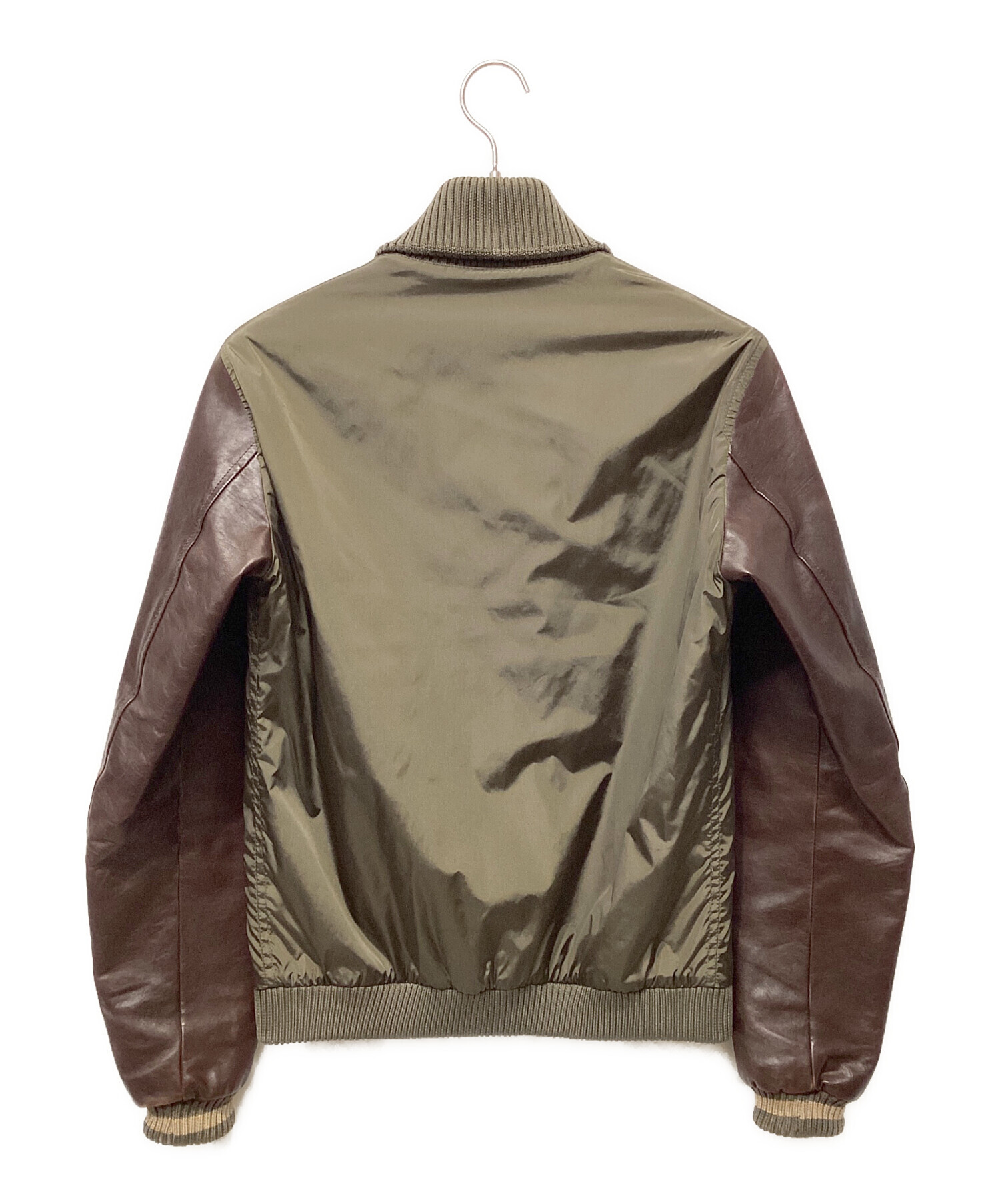 gucci ブルゾン　ナイロンジャケット 中古・古着通販】GUCCI (グッチ) レザー切替ナイロンブルゾン ブラウン