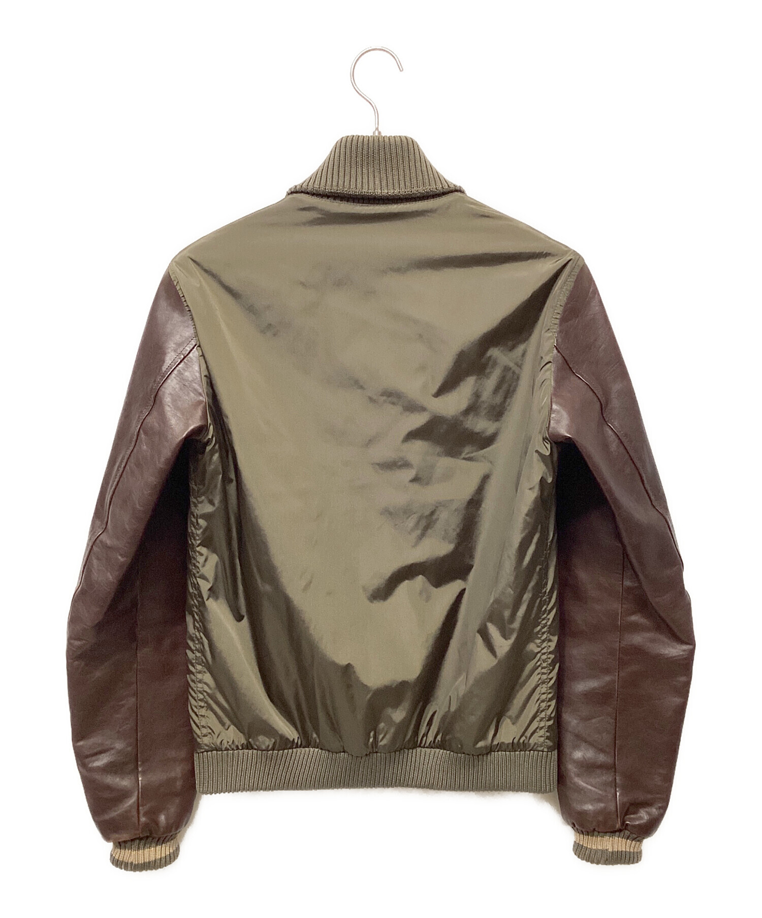 gucci ブルゾン　ナイロンジャケット 中古・古着通販】GUCCI (グッチ) レザー切替ナイロンブルゾン