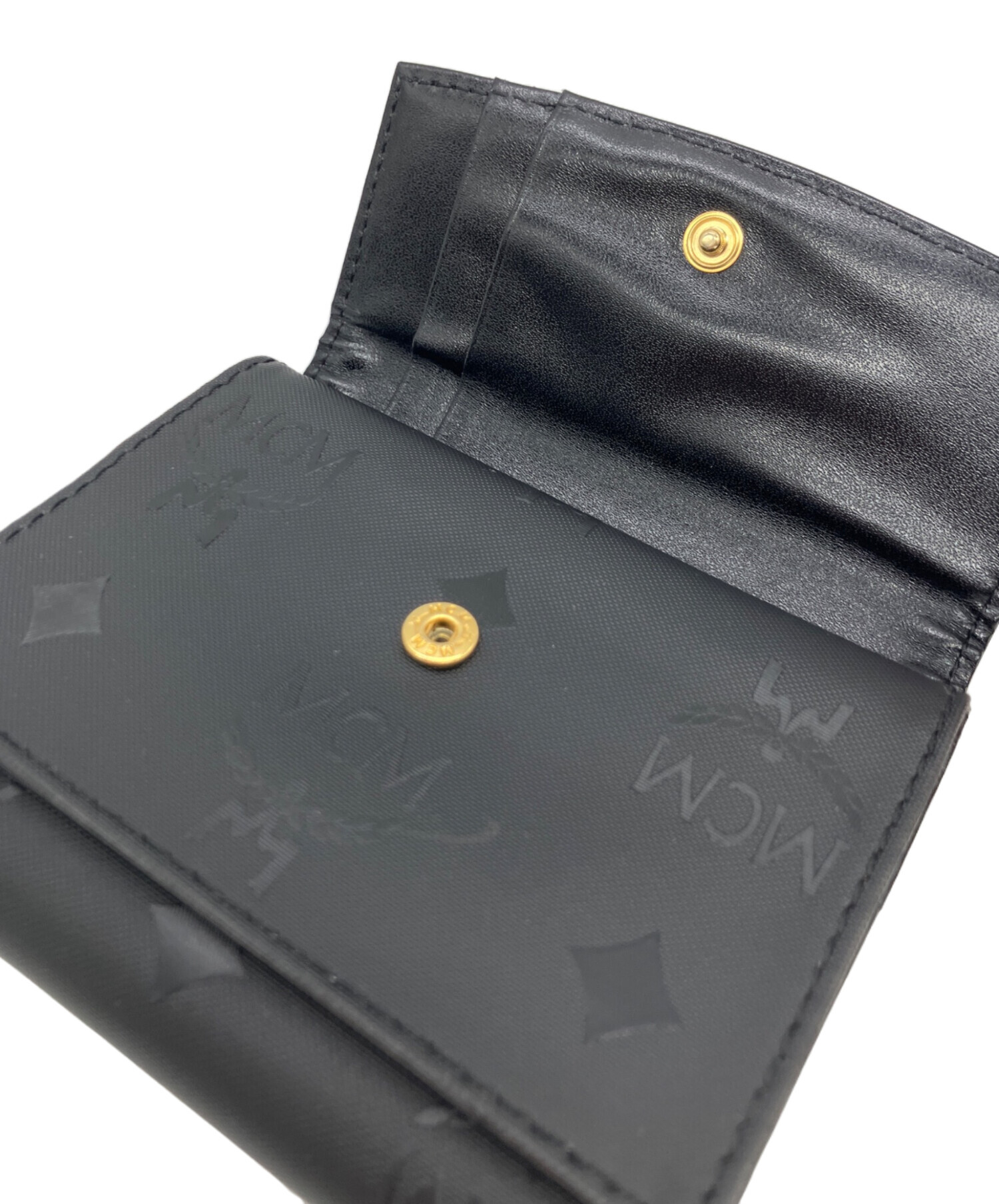 中古・古着通販】MCM (エムシーエム) 3つ折り財布 ブラック｜ブランド