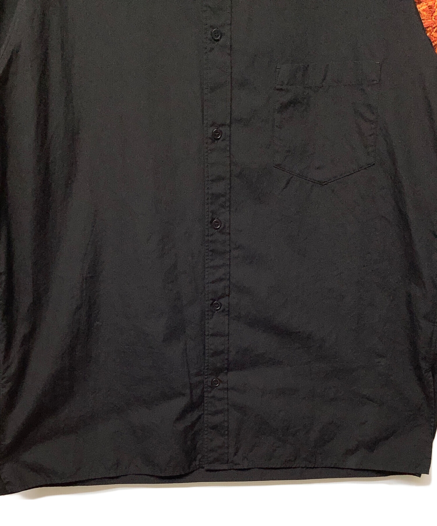 Yohji Yamamoto 黒 長袖シャツ サイズ4 Yohji Yamamoto ブラック 長袖シャツ サイズ4