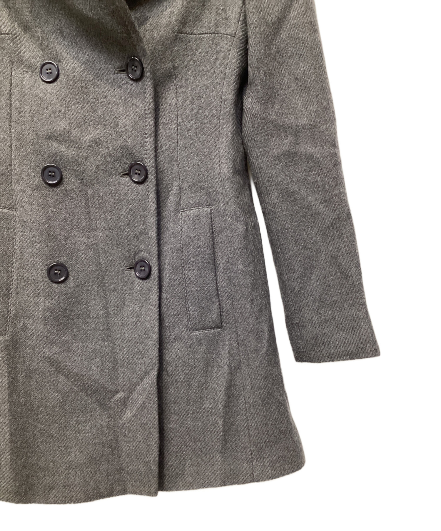 中古・古着通販】MIU MIU (ミュウミュウ) ウールコート グレー サイズ