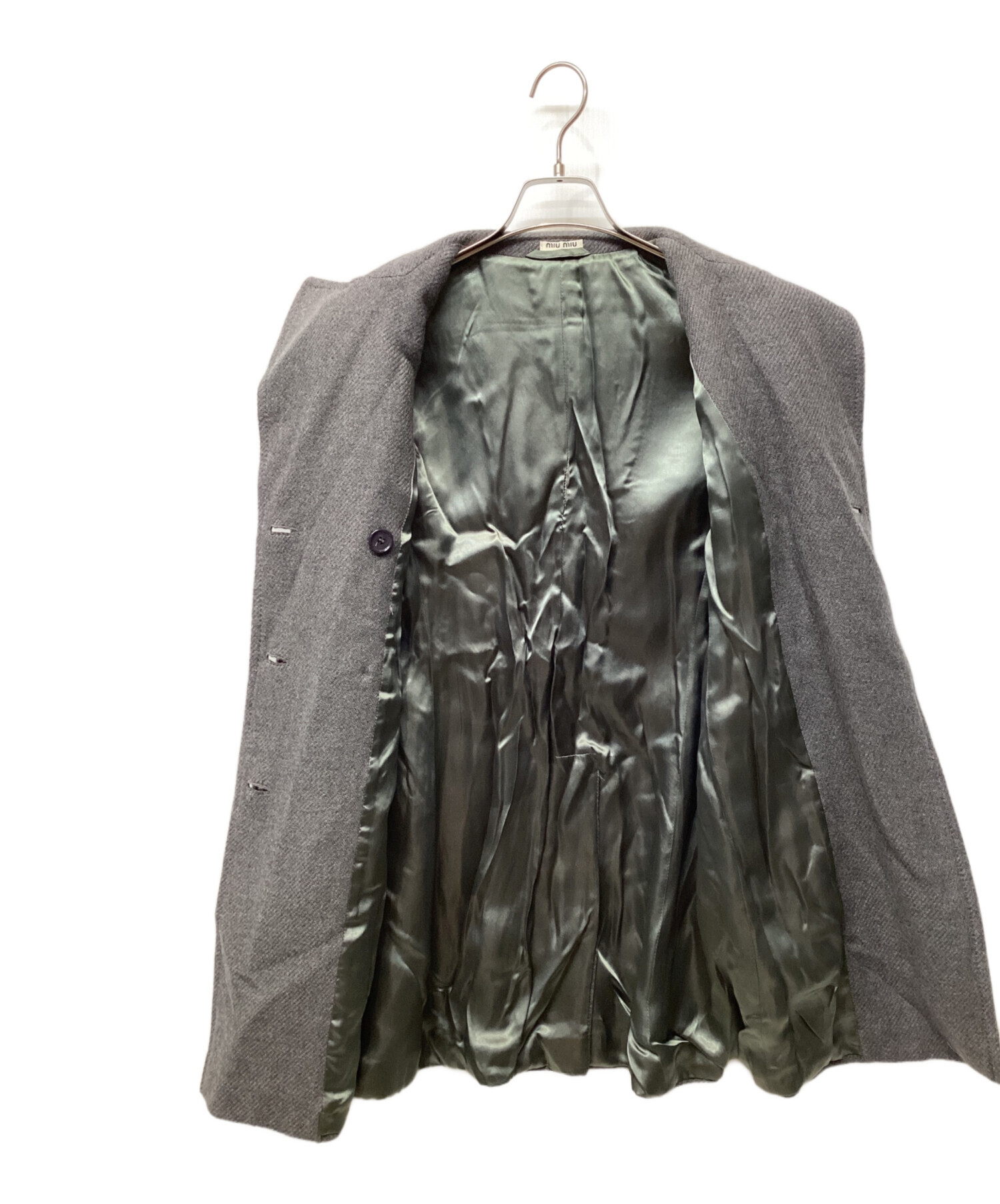 中古・古着通販】MIU MIU (ミュウミュウ) ウールコート グレー