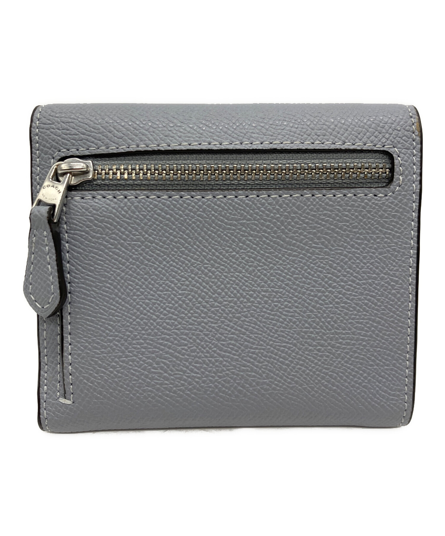 COACH グレー デニム 二つ折り財布 中古・古着通販】COACH (コーチ) 2つ折り財布 グレー｜ブランド・古着