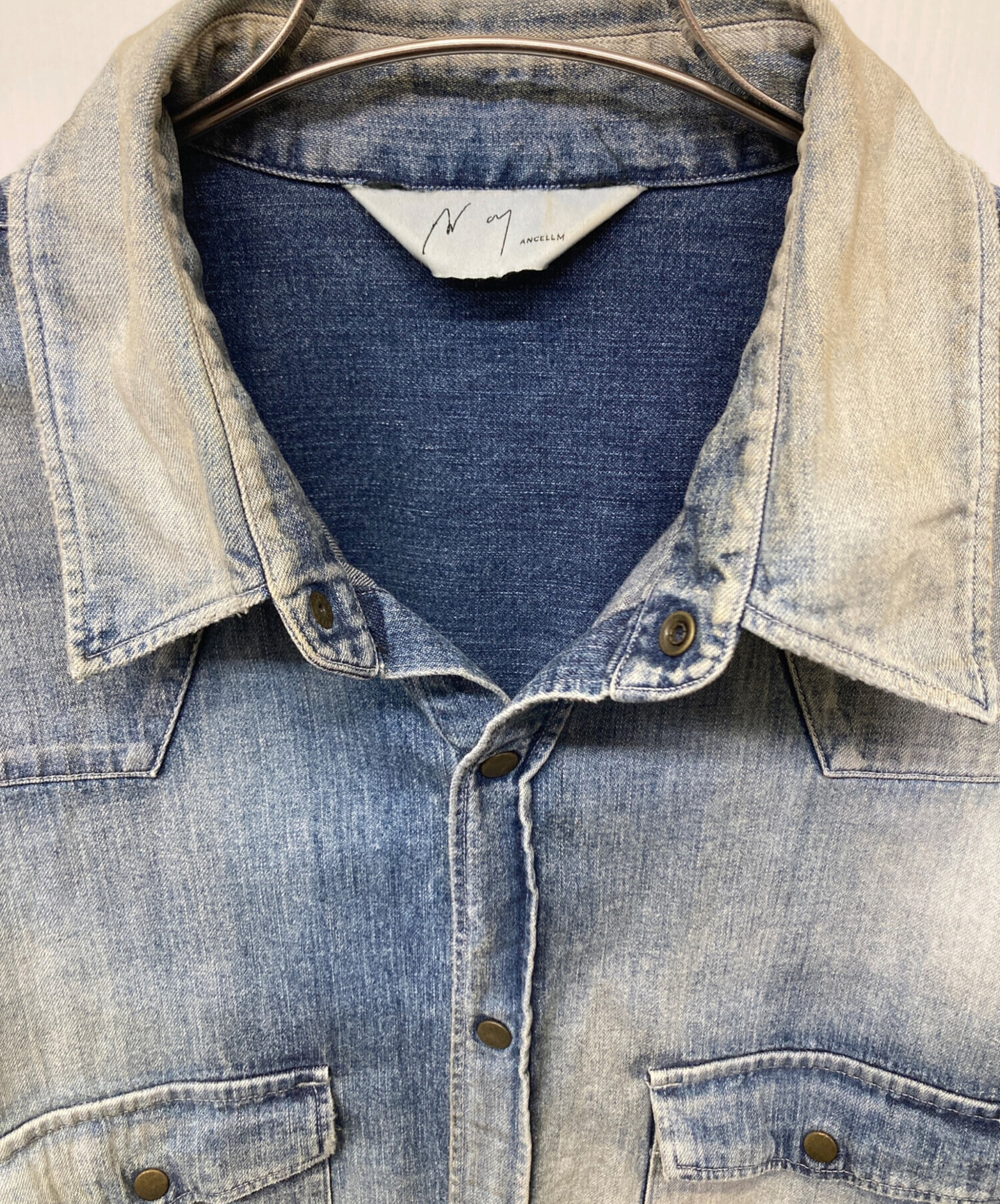 ANCELLM（アンセルム）DENIM WESTERN SHIRT サイズ1 中古・古着通販】ANCELLM (アンセルム) DENIM WESTERN SHIRT ブルー