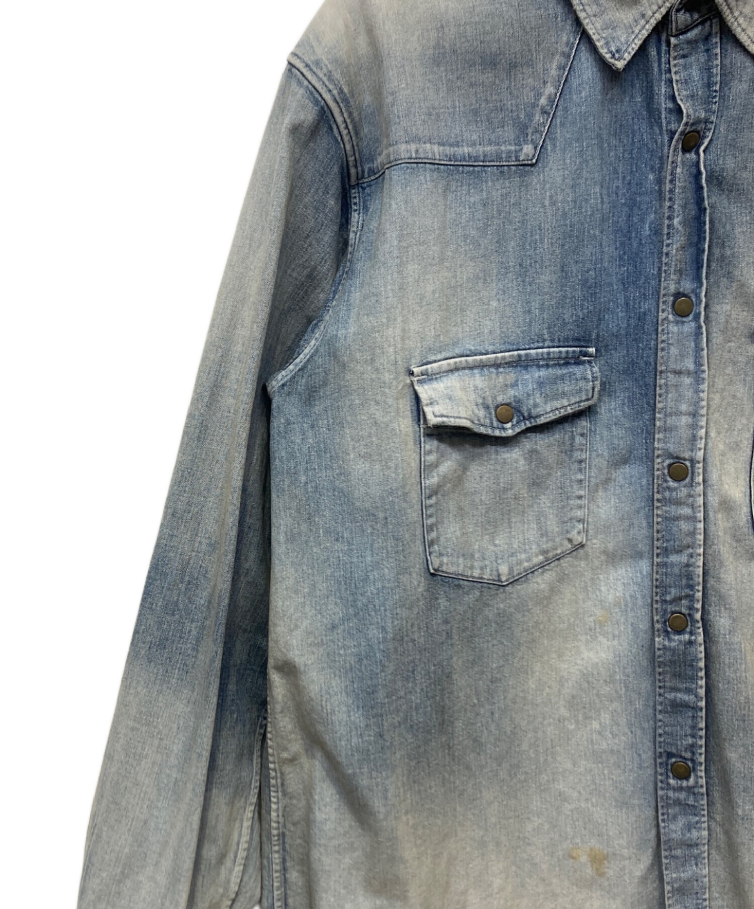 中古・古着通販】ANCELLM (アンセルム) DENIM WESTERN SHIRT ブルー