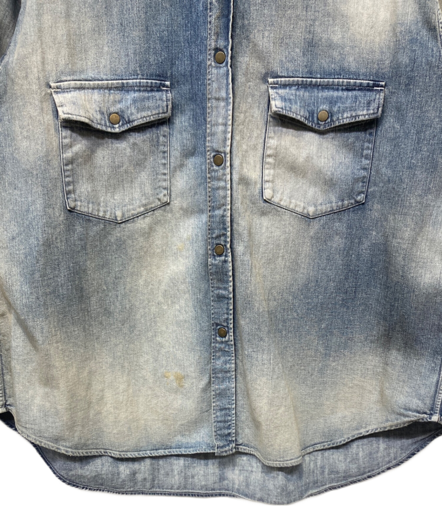 中古・古着通販】ANCELLM (アンセルム) DENIM WESTERN SHIRT ブルー