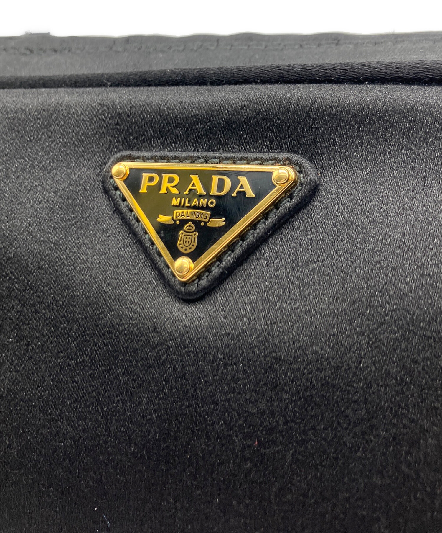 PRADA 黒 シルクサテン アクセサリーケース 中古・古着通販】PRADA (プラダ) シルクサテンジュエリーポーチ
