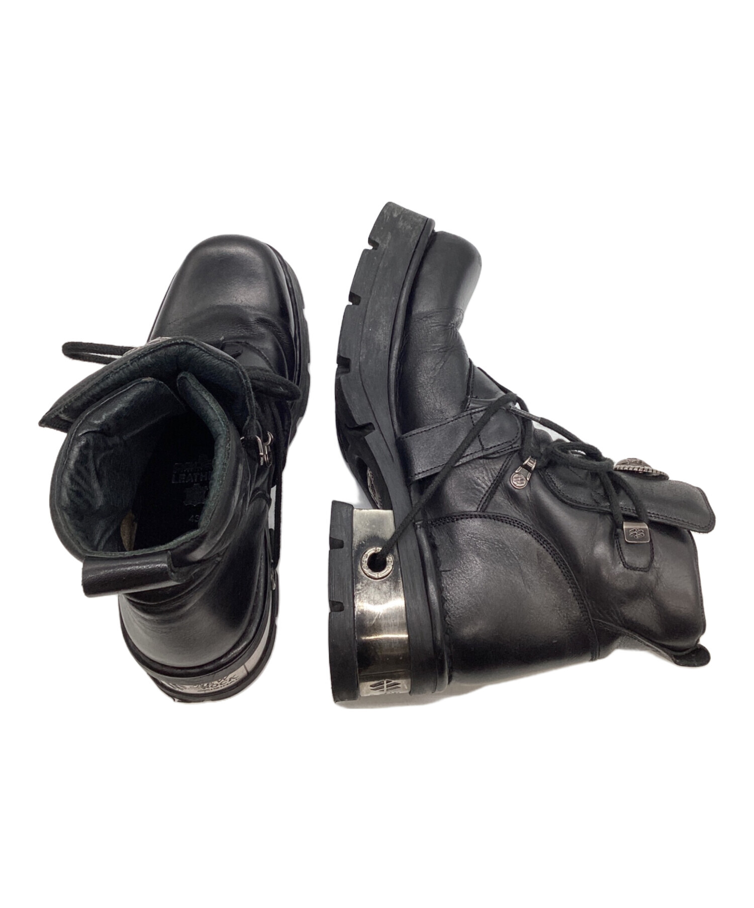 中古・古着通販】NEW ROCK (ニューロック) レザーブーツ ブラック