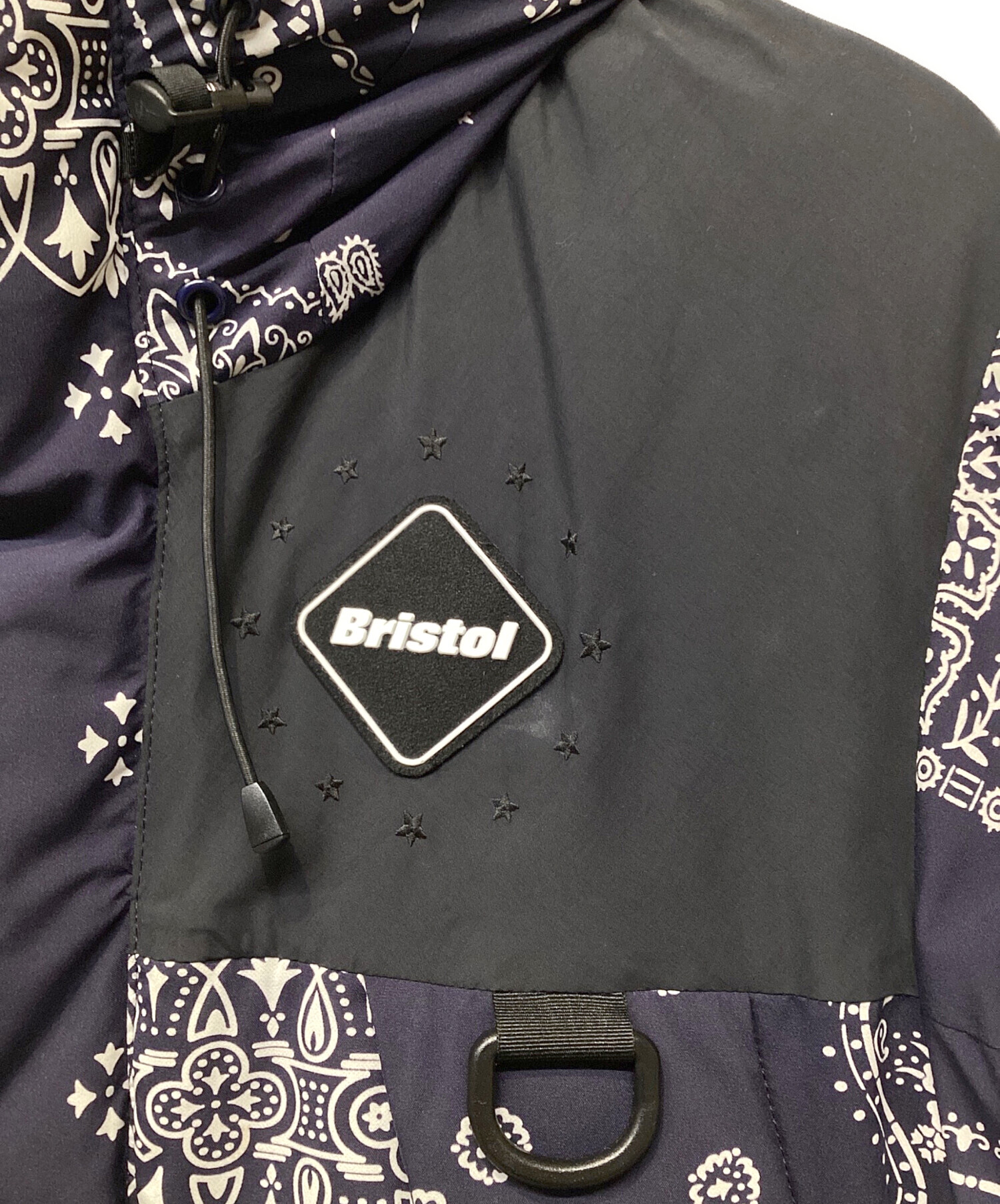 Bristol フード付きダウンジャケット シルバー/ブラック 中古・古着通販】Bristol (ブリストル) ダウンジャケット ネイビー