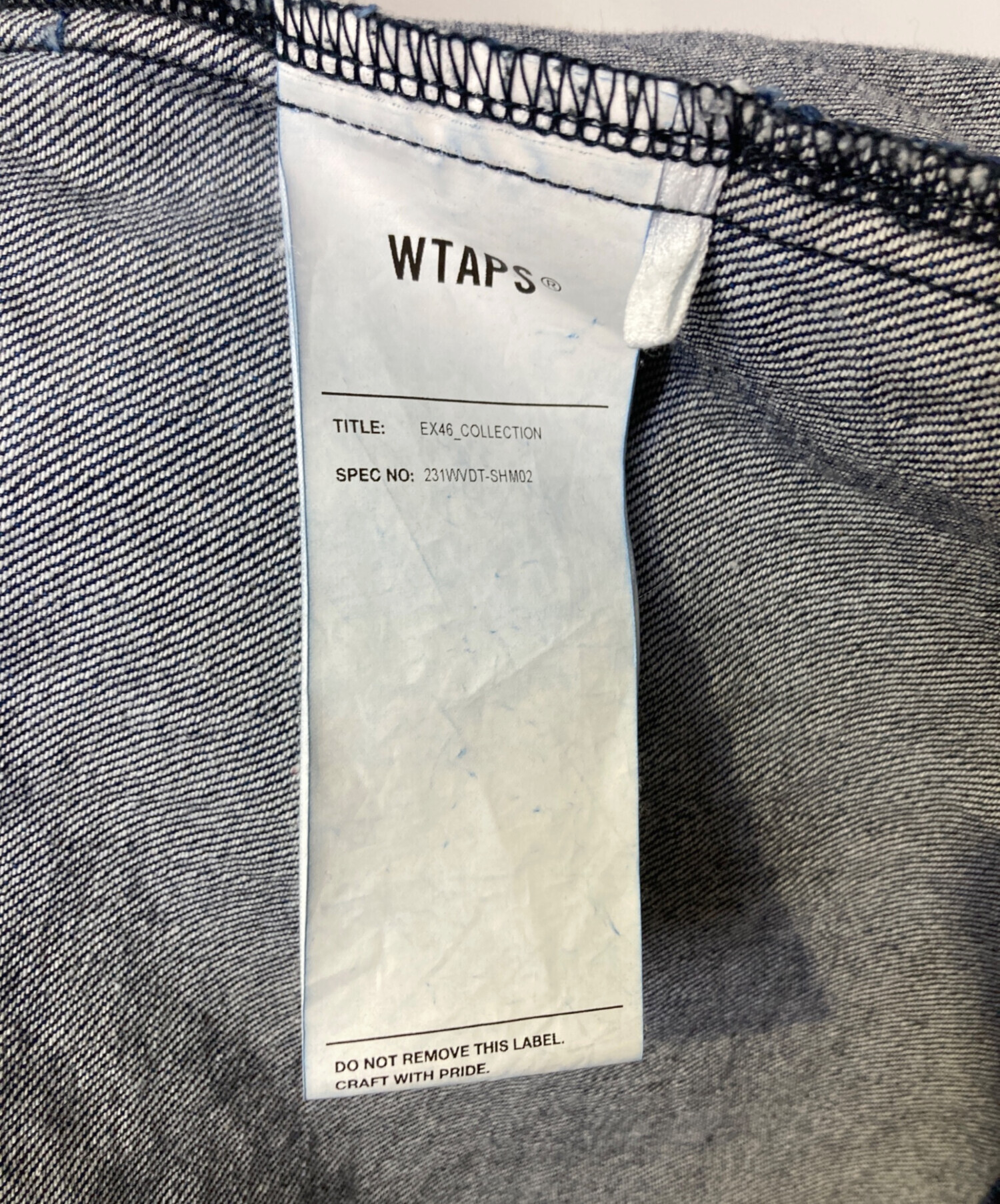 中古・古着通販】WTAPS (ダブルタップス) JMOD LS COTTON DENIM PASTHG