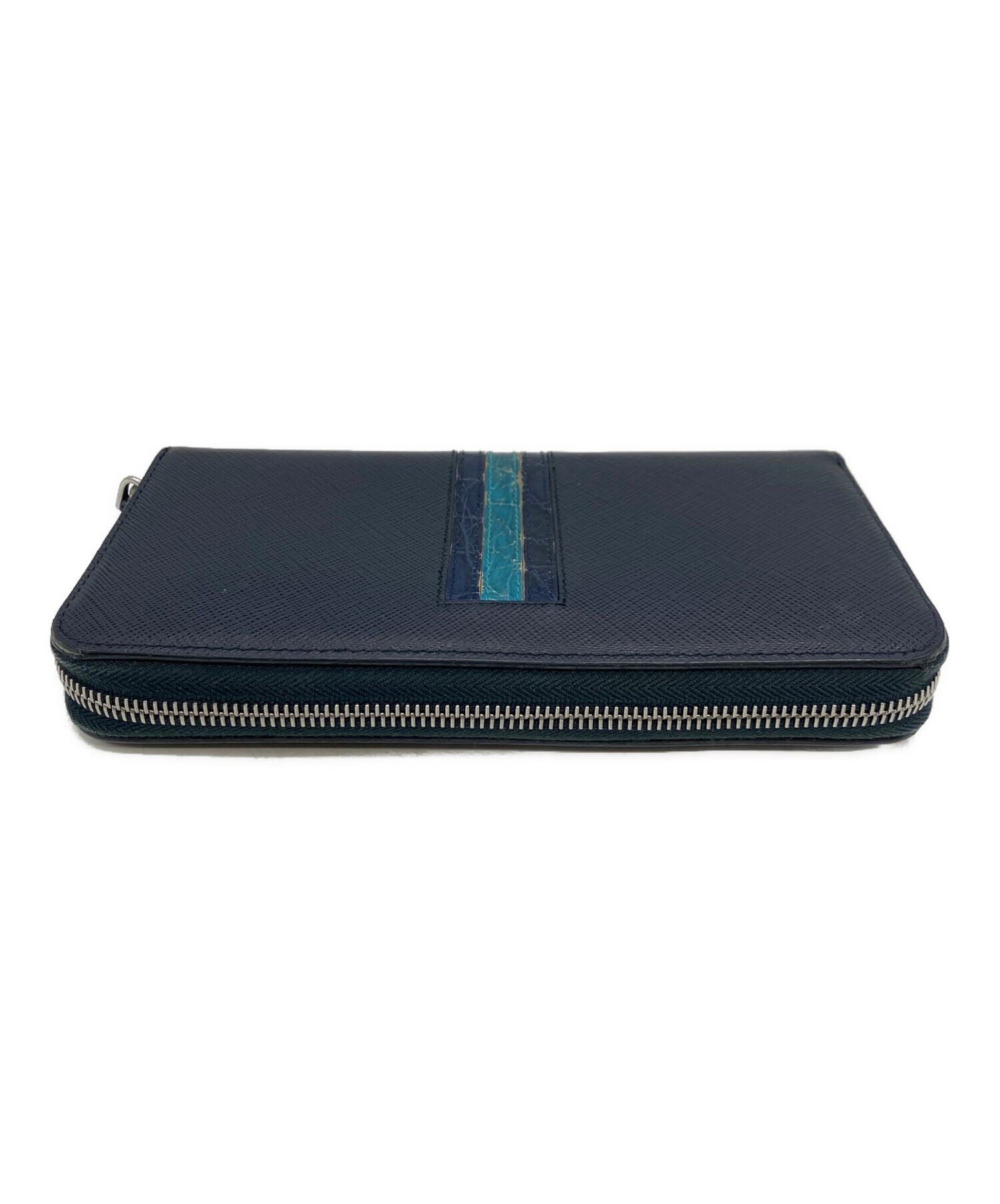 PRADA ネイビー スタッズ 長財布 中古・古着通販】PRADA (プラダ) 長財布 ネイビー｜ブランド・古着通販