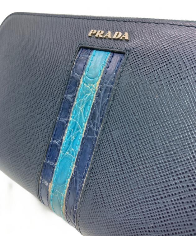 中古・古着通販】PRADA (プラダ) 長財布 ネイビー｜ブランド・古着通販