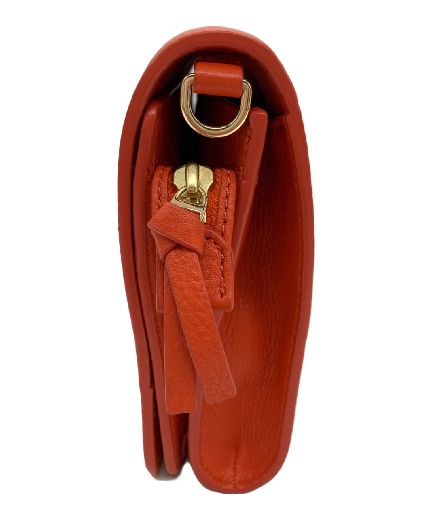 【週末値下げ】TORY BURCH トリバーチレザーショルダーバッグ　オレンジ色 中古・古着通販】TORY BURCH (トリーバーチ) レザーショルダーバッグ