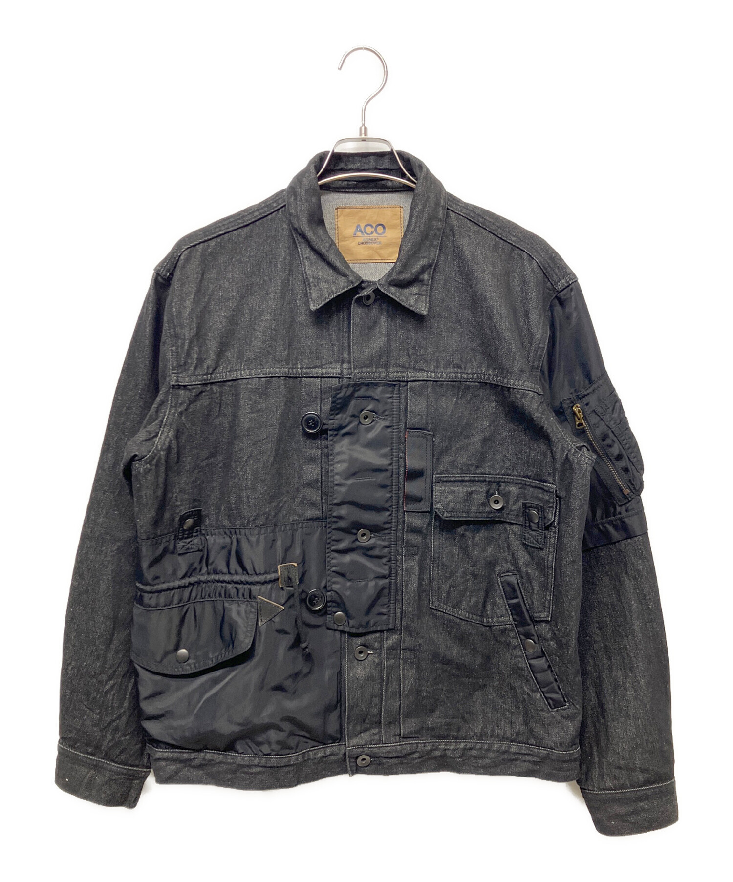 中古・古着通販】AVIREX (アヴィレックス) デニムジャケット ブラック