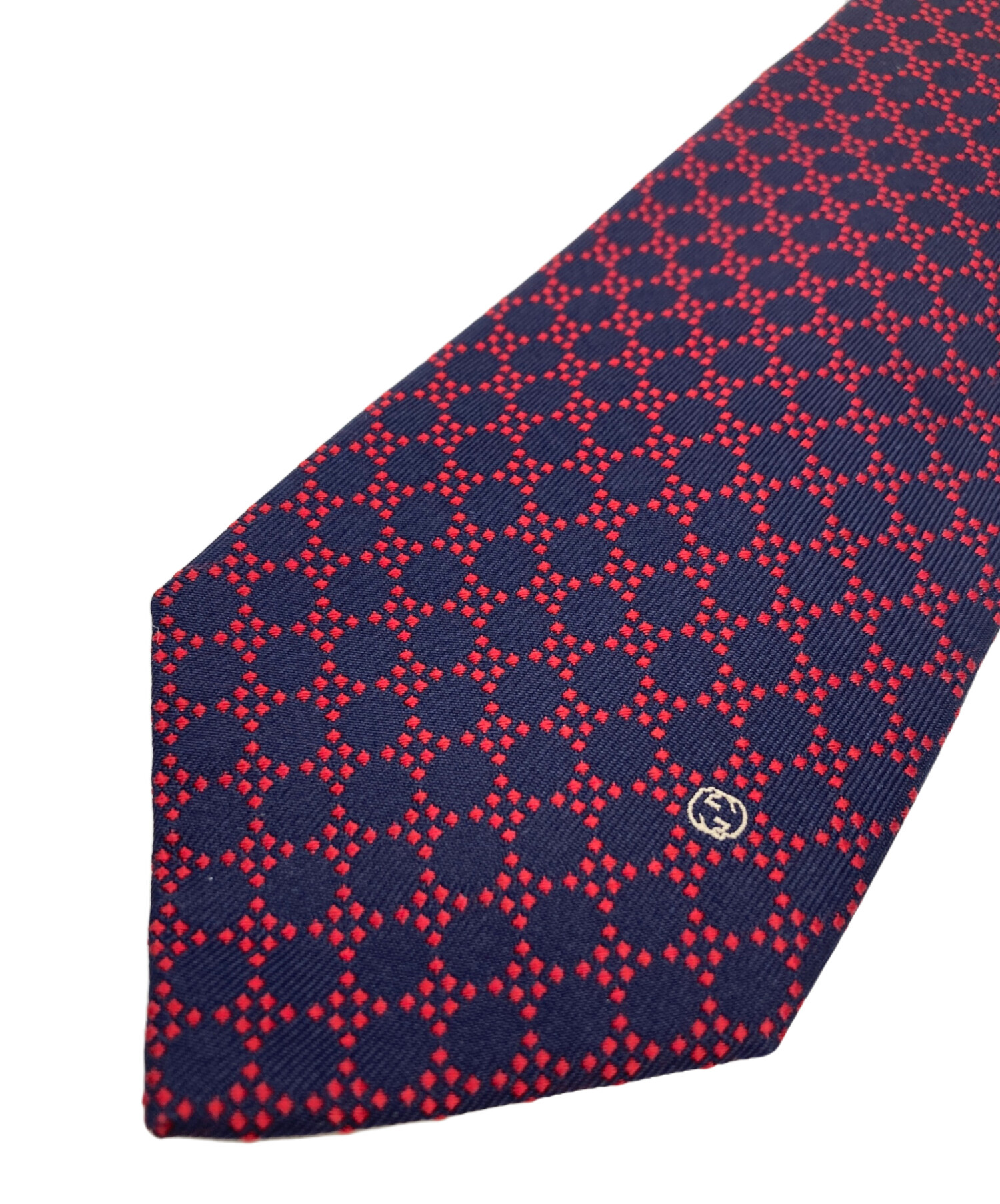中古・古着通販】GUCCI (グッチ) ネクタイ ネイビー×レッド サイズ