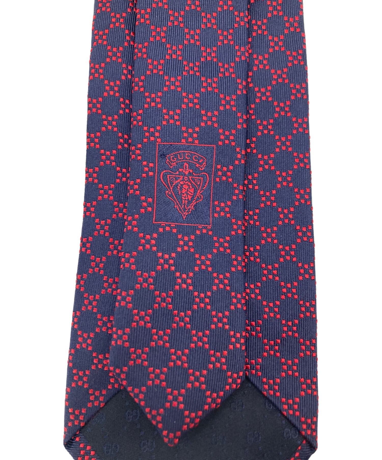 中古・古着通販】GUCCI (グッチ) ネクタイ ネイビー×レッド サイズ