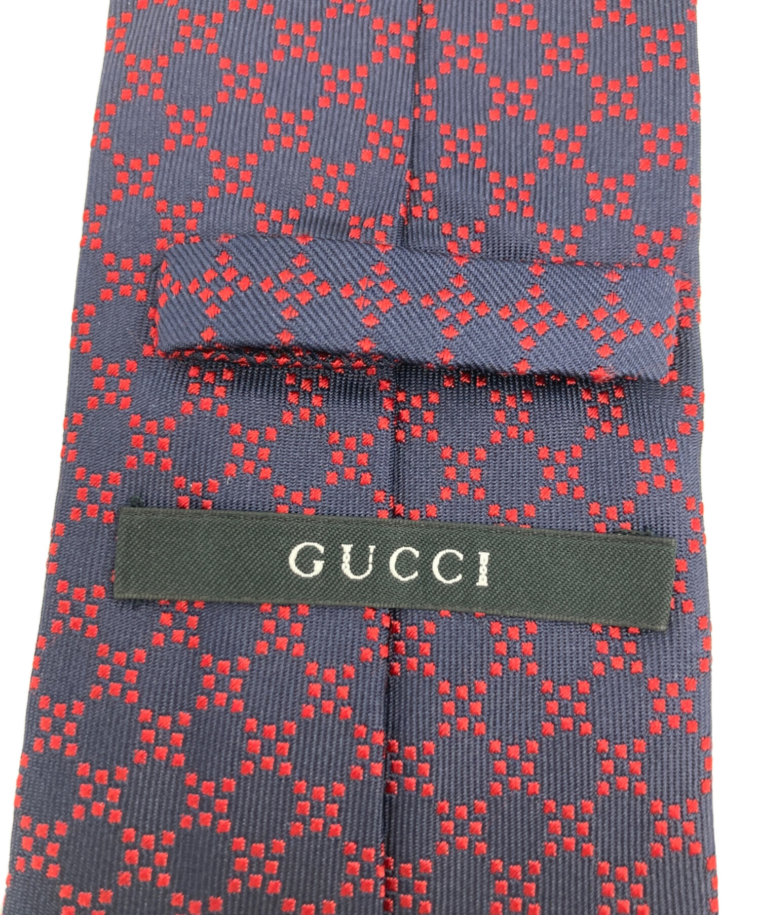 中古・古着通販】GUCCI (グッチ) ネクタイ ネイビー×レッド サイズ