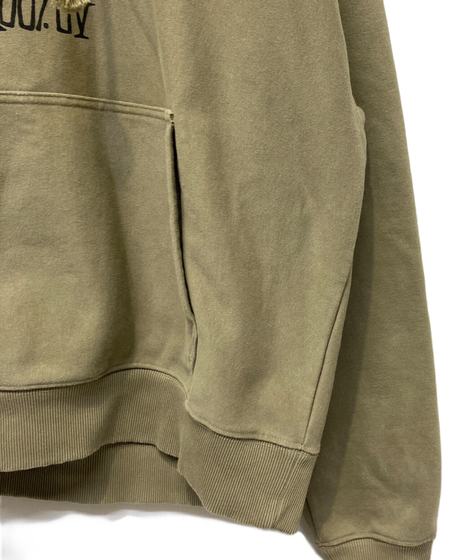 中古・古着通販】stussy (ステューシー) プルオーバーパーカー カーキ 中古・古着通販】stussy (ステューシー) プルオーバーパーカー カーキ
