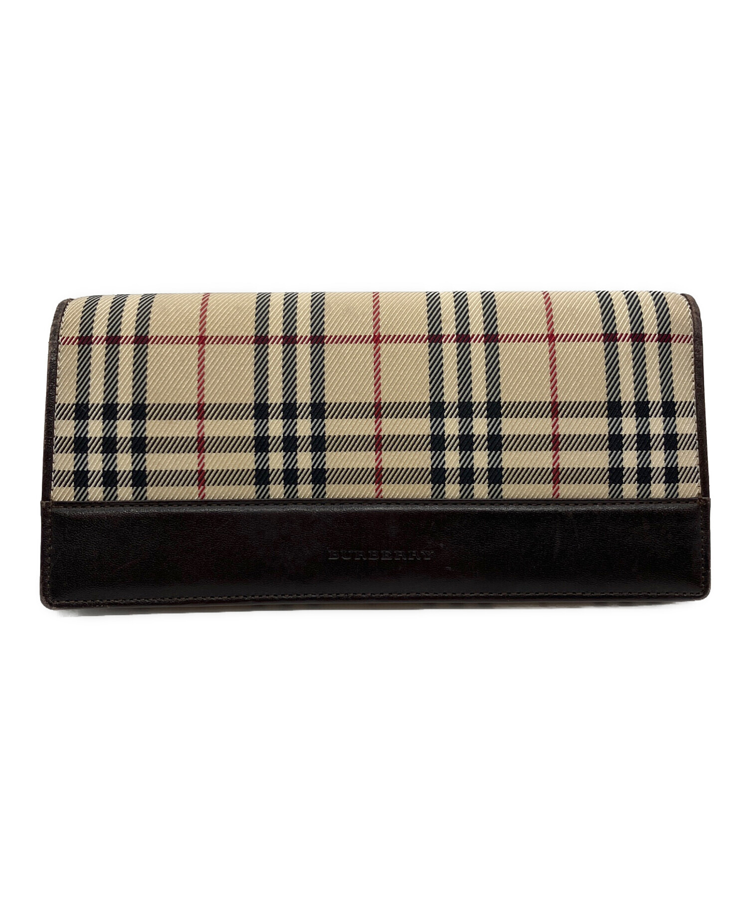 中古・古着通販】BURBERRY (バーバリー) 長財布 ベージュ×ブラウン