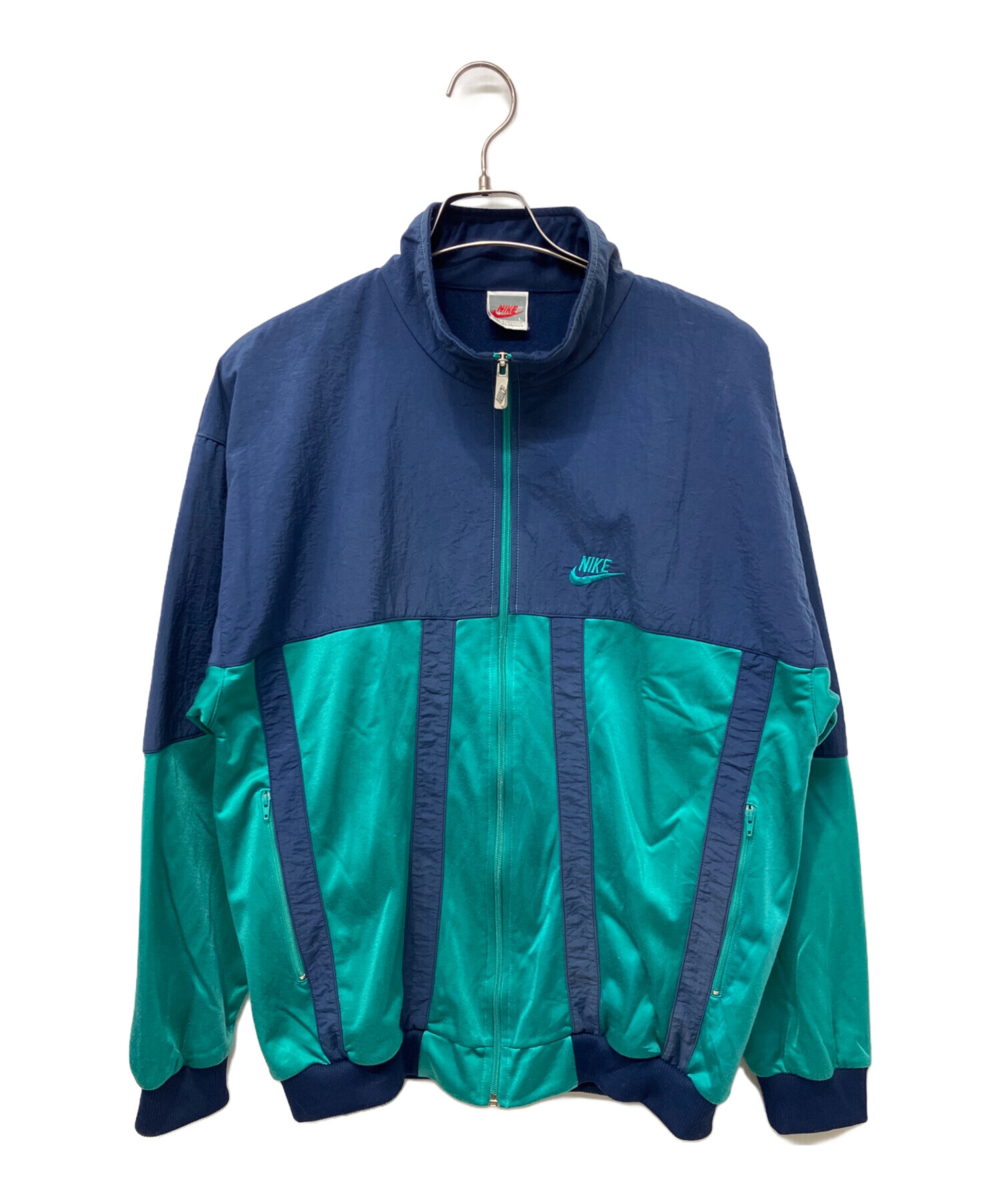 中古・古着通販】NIKE (ナイキ) トラックジャケット グリーン×ネイビー 