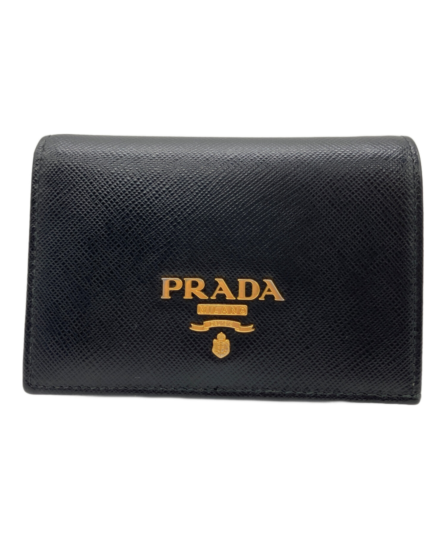 中古・古着通販】PRADA (プラダ) 2つ折り財布 ブラック｜ブランド