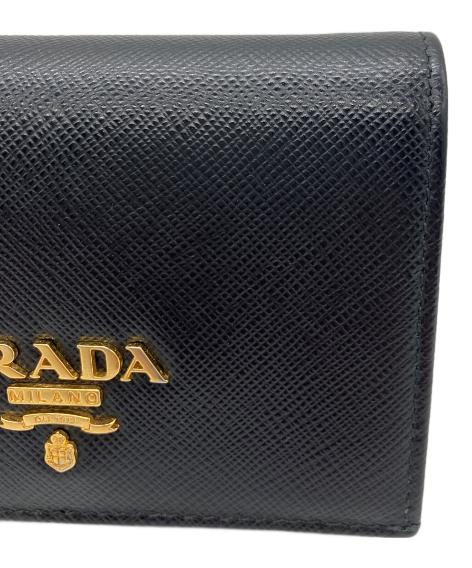 中古・古着通販】PRADA (プラダ) 2つ折り財布 ブラック｜ブランド