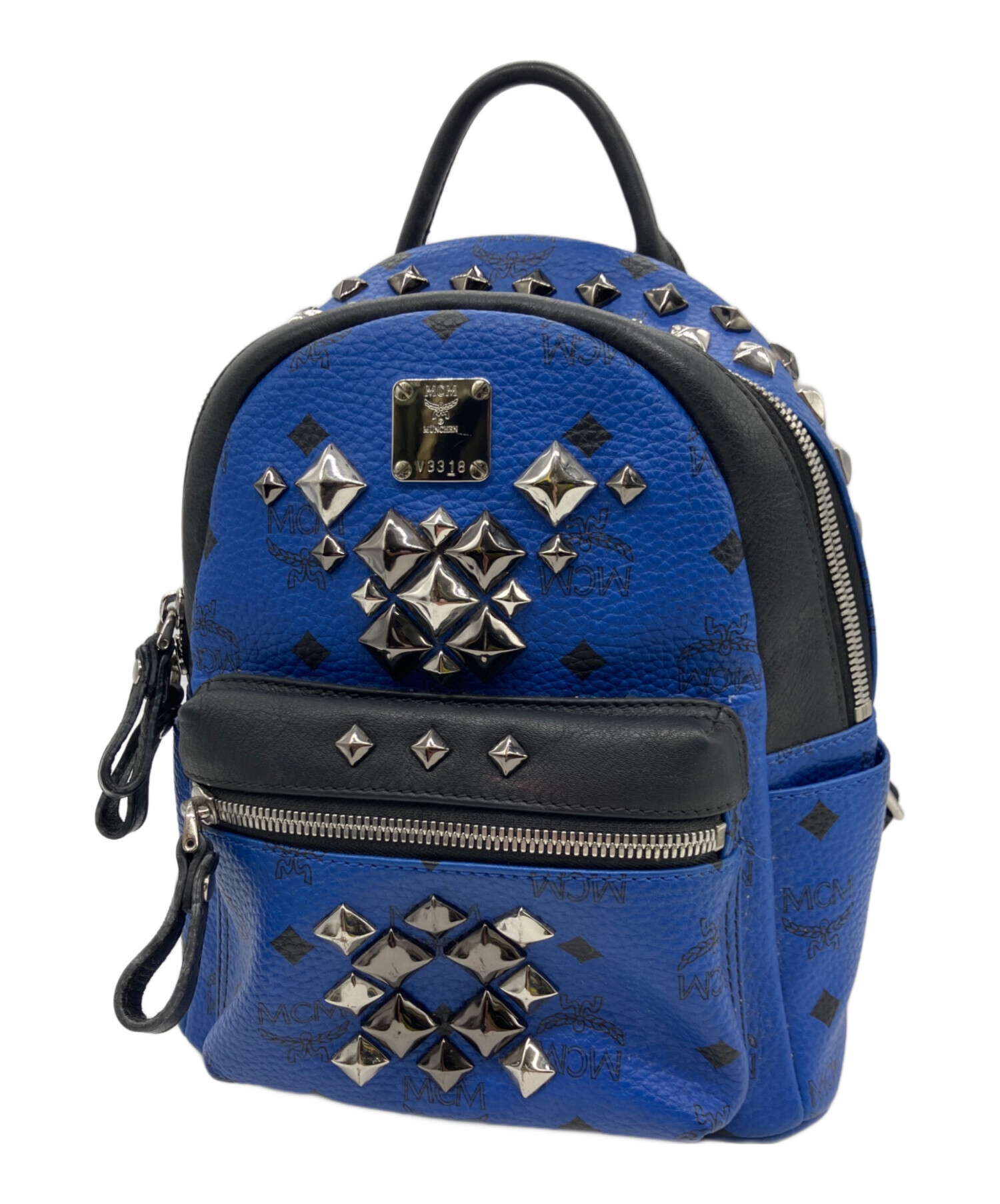 中古・古着通販】MCM (エムシーエム) スタッズリュック ブルー 