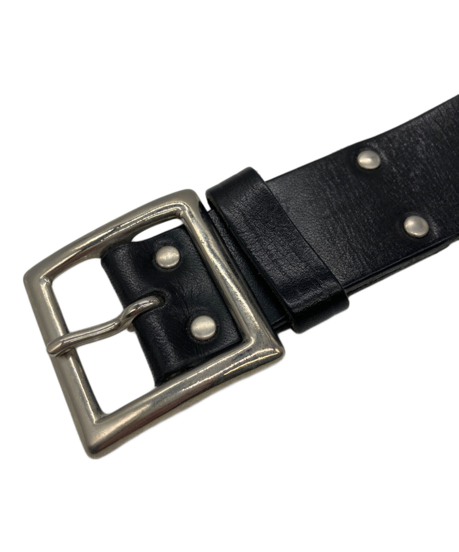 中古・古着通販】Denham (デンハム) スタッズレザーベルト ブラック