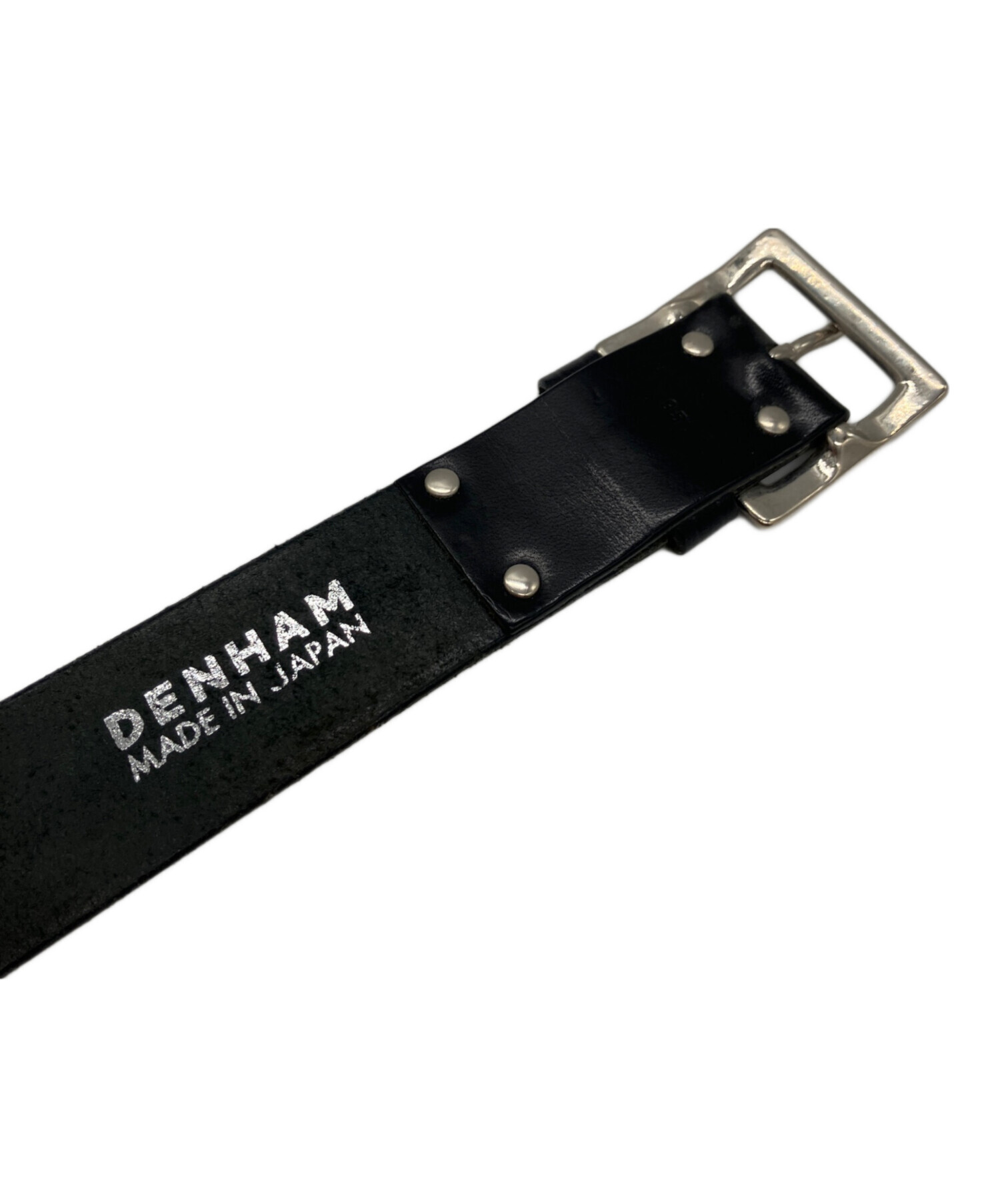 中古・古着通販】Denham (デンハム) スタッズレザーベルト ブラック