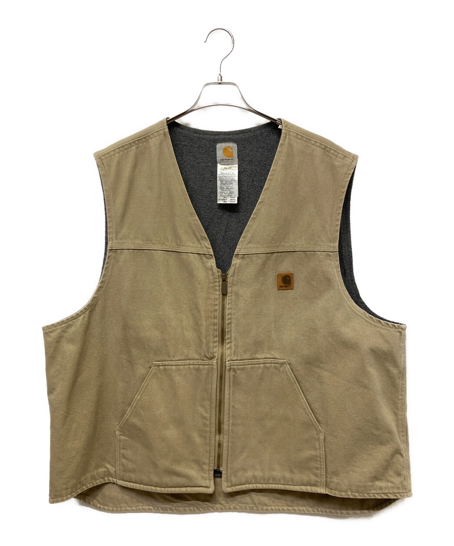 (希少)Carhartt ベージュ ベスト 中古・古着通販】CarHartt (カーハート) ベスト ベージュ サイズ:3XL