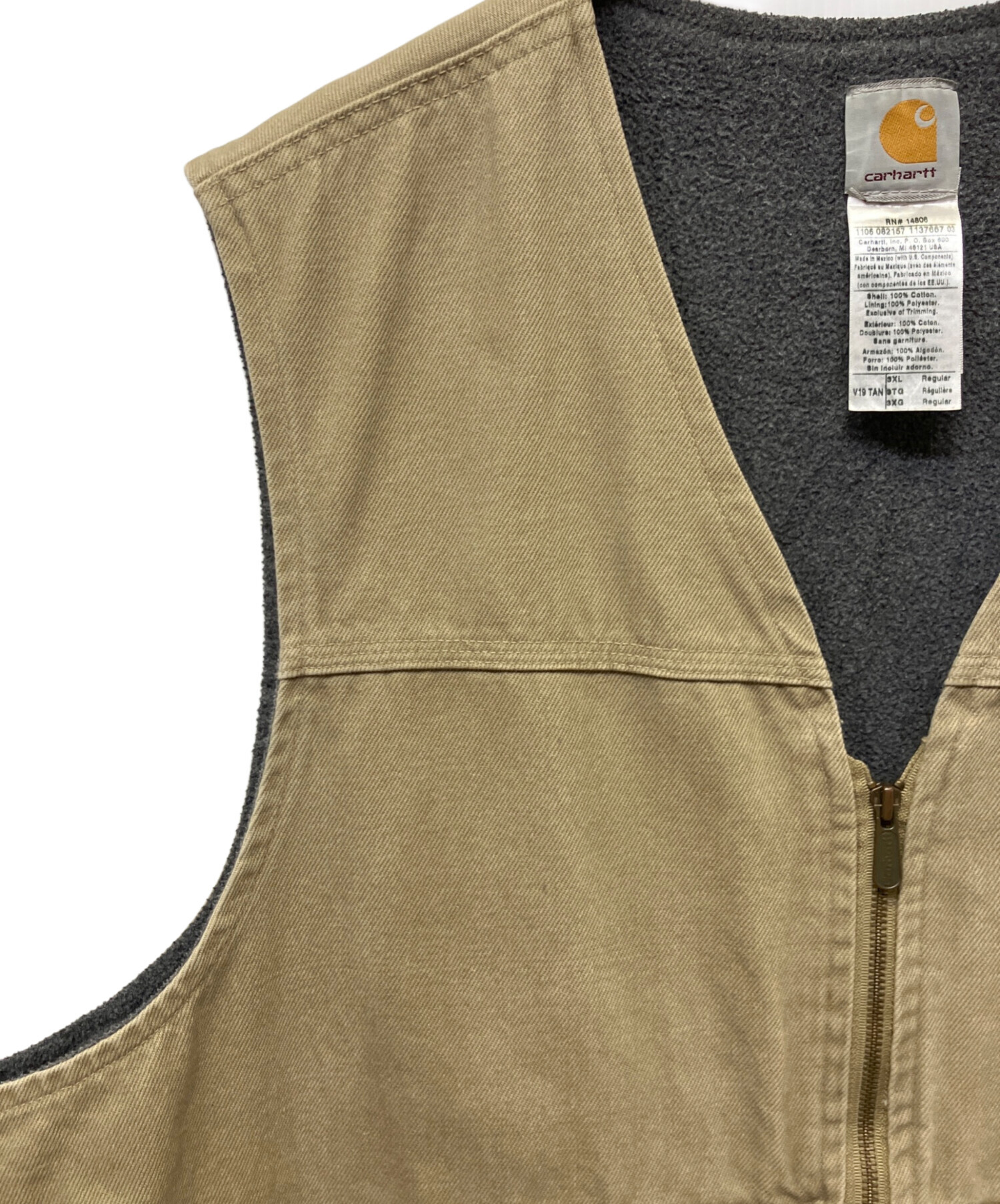 Carhartt ベージュ ベスト Lサイズ 中古・古着通販】CarHartt (カーハート) ベスト ベージュ サイズ:3XL