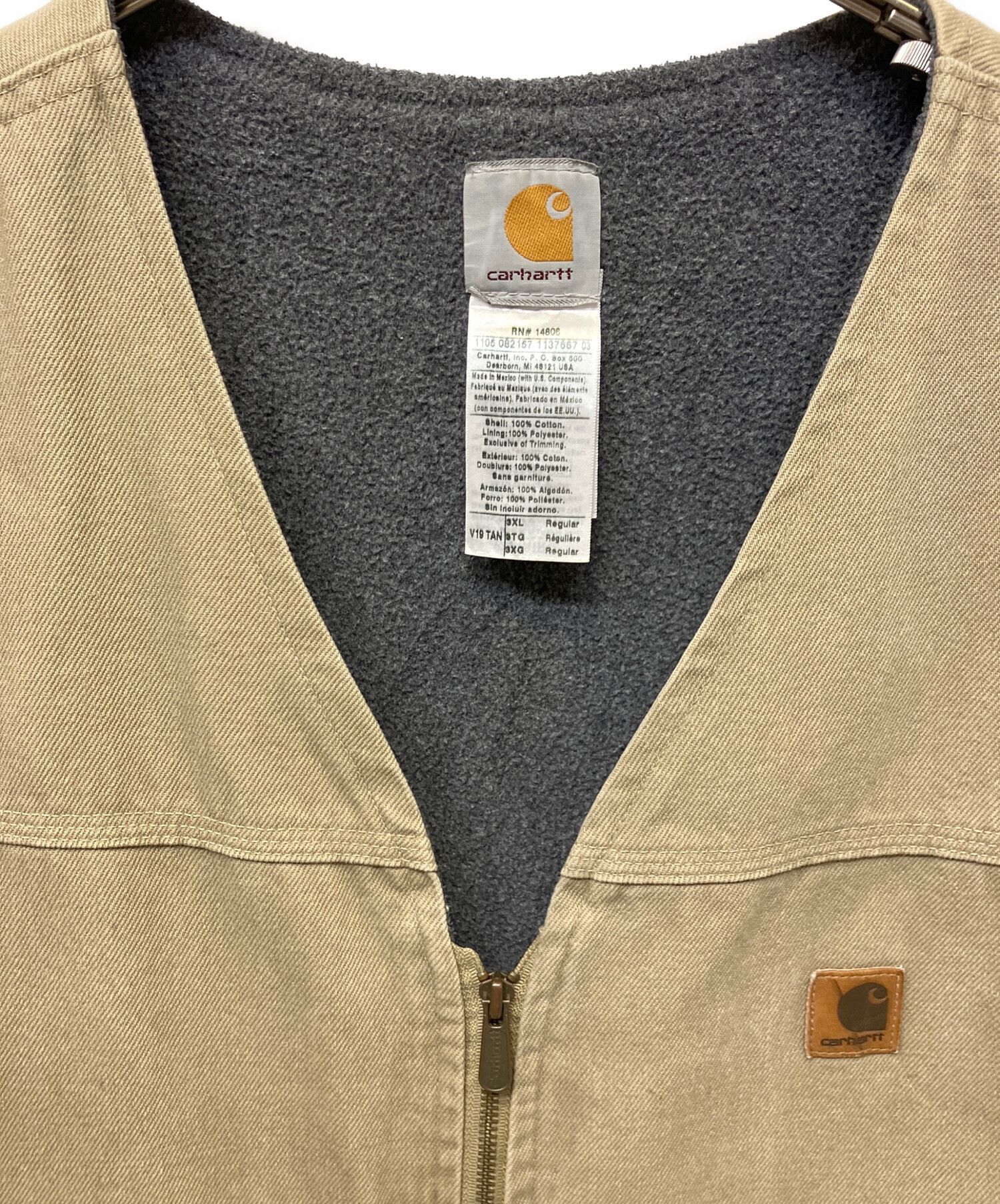中古・古着通販】CarHartt (カーハート) ベスト ベージュ サイズ:3XL