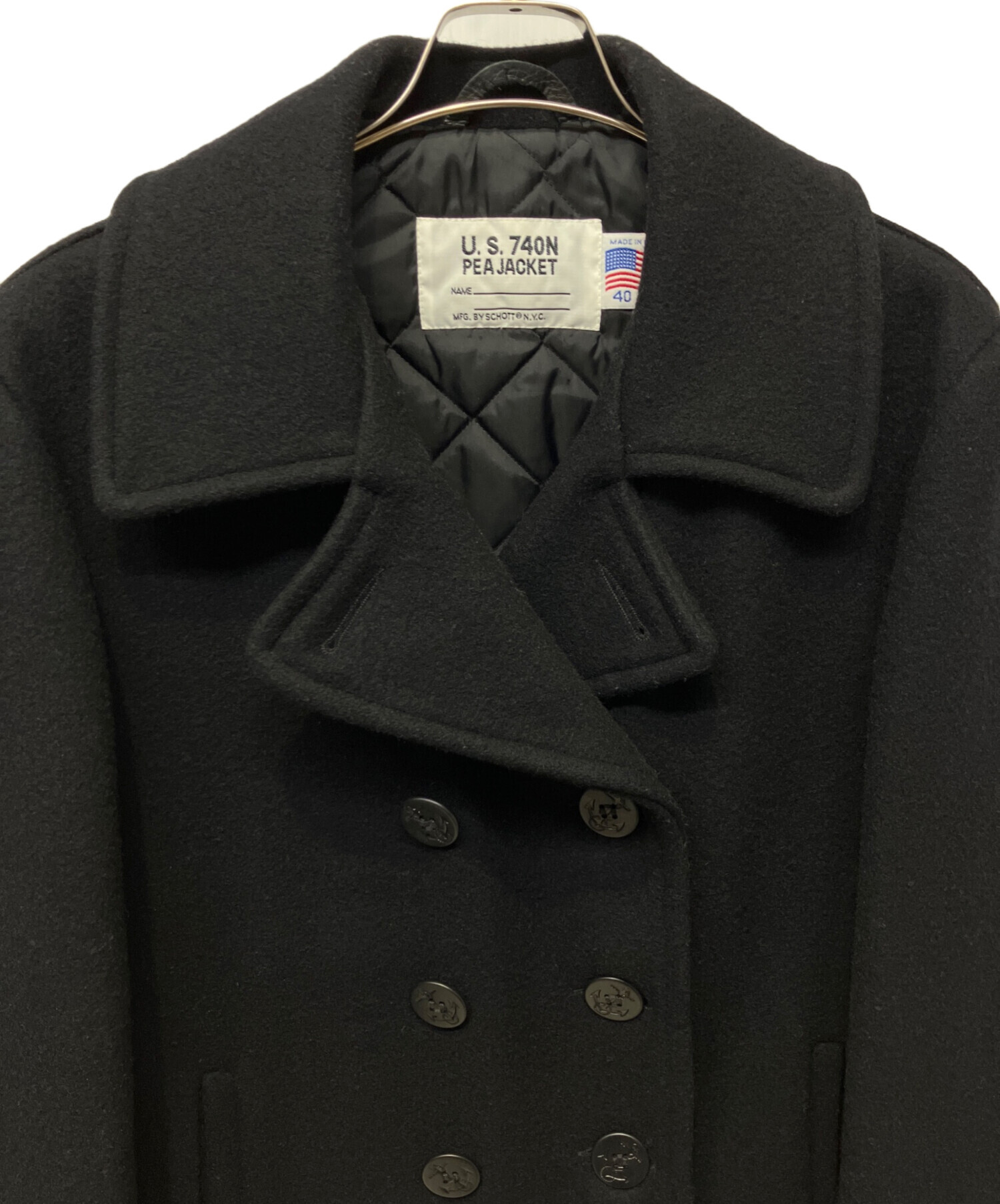 中古・古着通販】Schott (ショット) Pコート ネイビー サイズ:40 