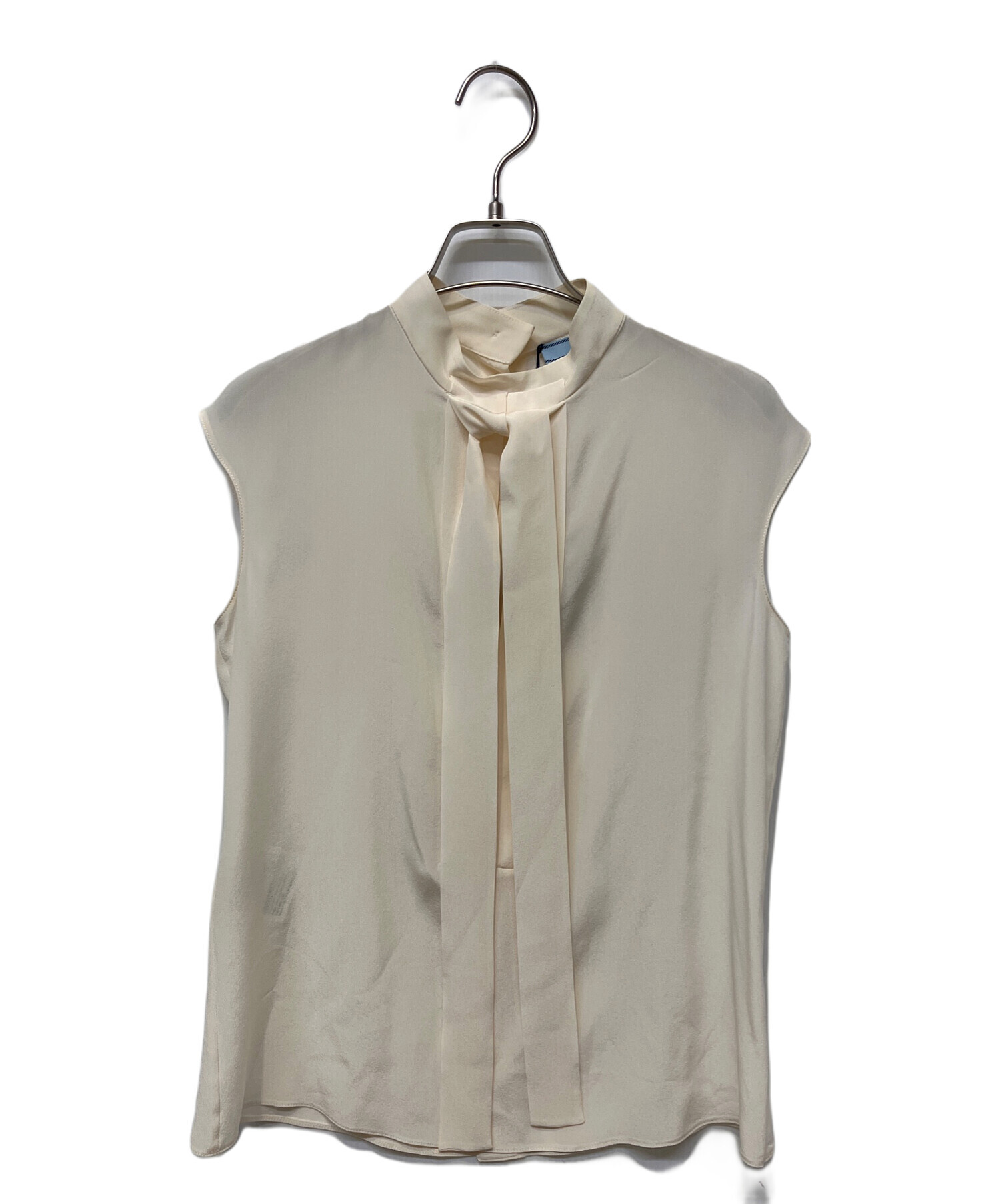 良品 PRADA プラダ シルク ローズプリント ノースリーブ ブラウス カットソー サイズ38 アイボリー レディース 古着 中古 USED PRADA（プラダ） 良品 シルク ローズプリント ノースリーブ ブラウス