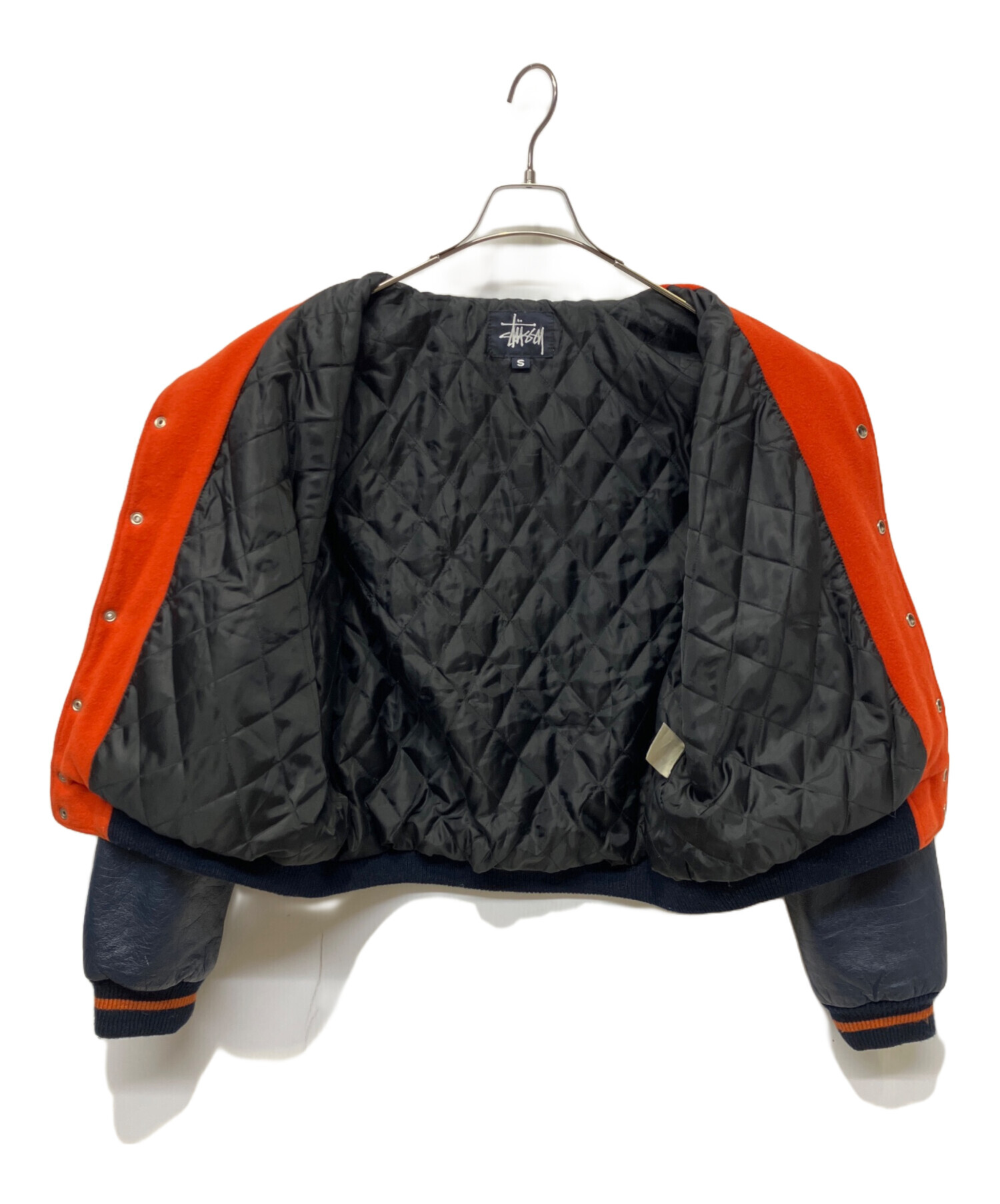 中古・古着通販】stussy (ステューシー) スタジャン オレンジ×ネイビー