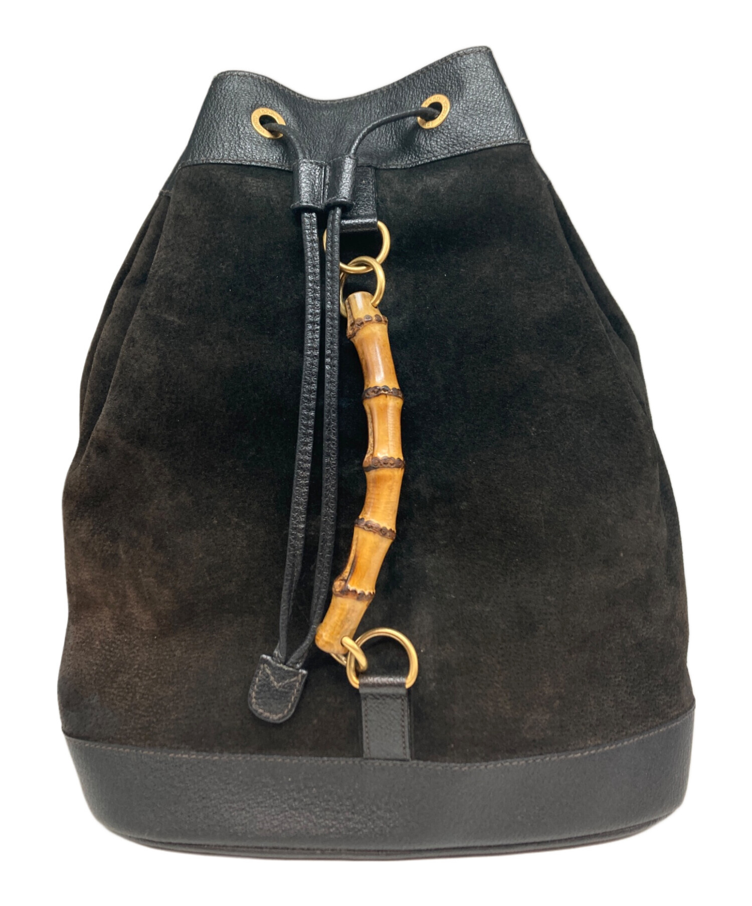 中古・古着通販】GUCCI (グッチ) スエードレザーリュック ブラック