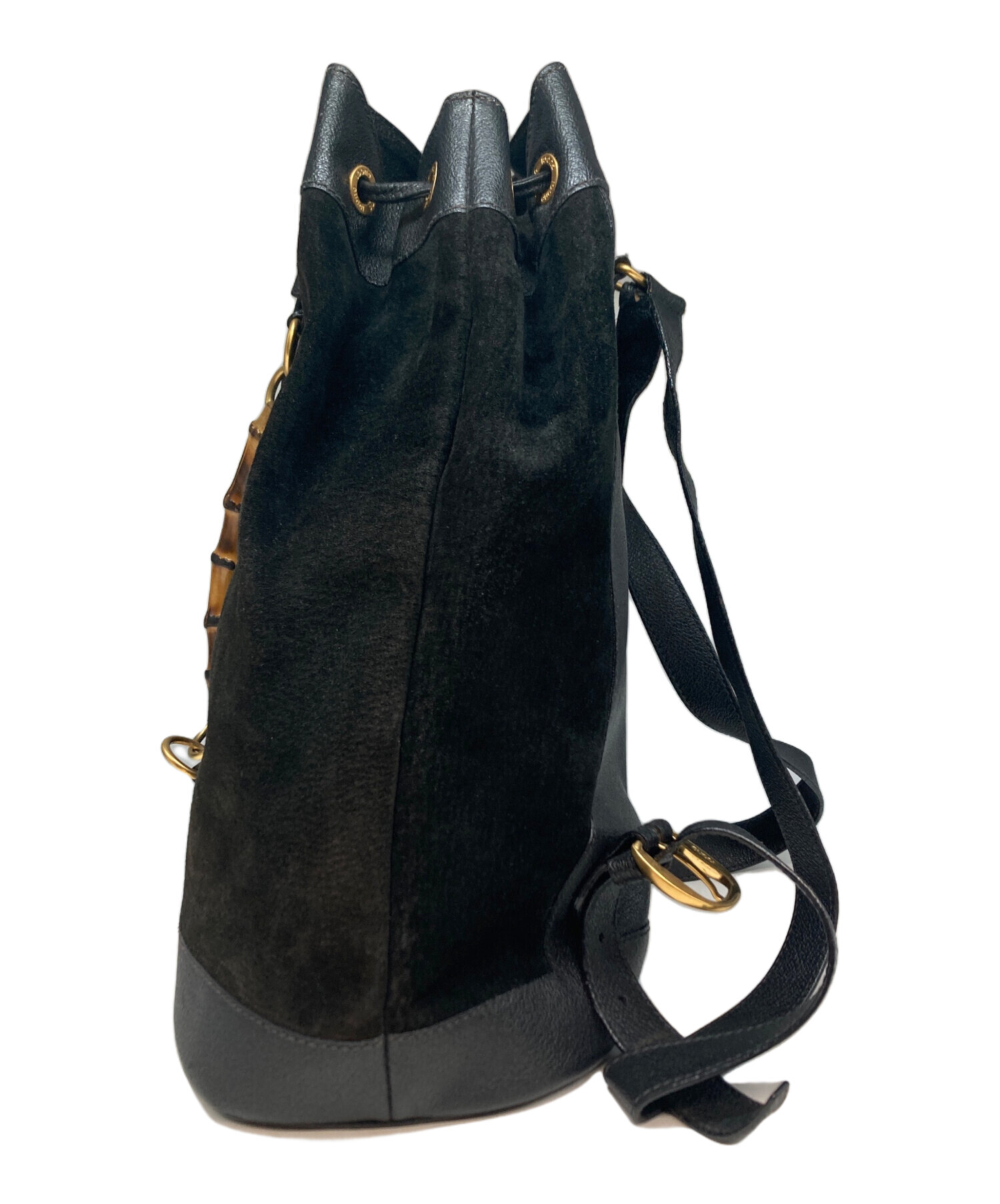 GUCCI グッチ　黒 スエード リュック バックパック 中古・古着通販】GUCCI (グッチ) スエードレザーリュック ブラック