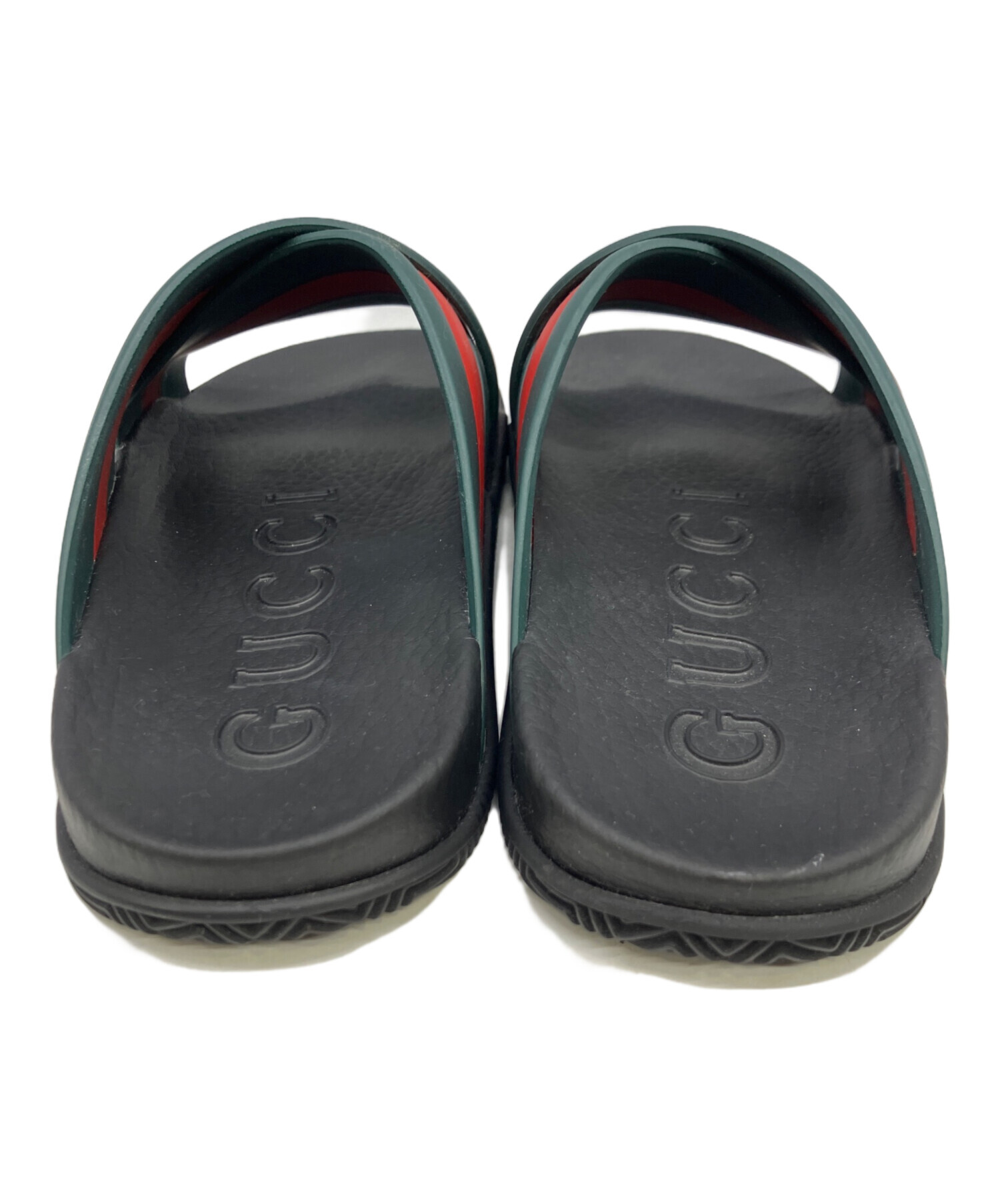 Gucci ビーチサンダル ブラック/グリーン/レッド 中古・古着通販】GUCCI (グッチ) サンダル ブラック サイズ:35