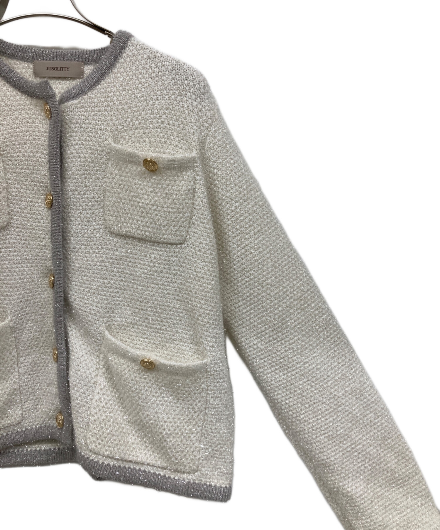 中古・古着通販】JUSGLITTY (ジャスグリッティー) ラメツイードニット