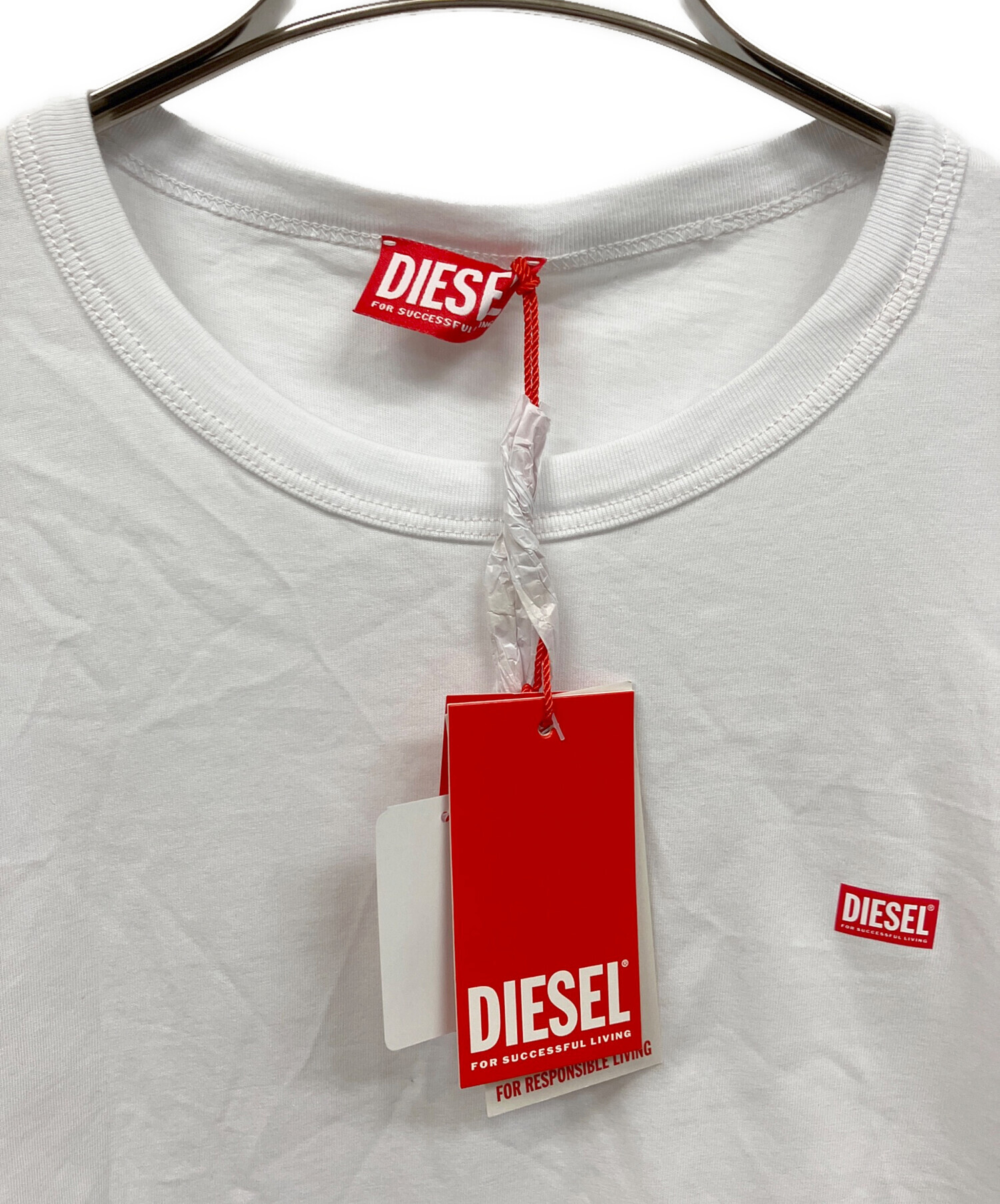 中古・古着通販】DIESEL (ディーゼル) 半袖Tシャツ ホワイト サイズ:L 
