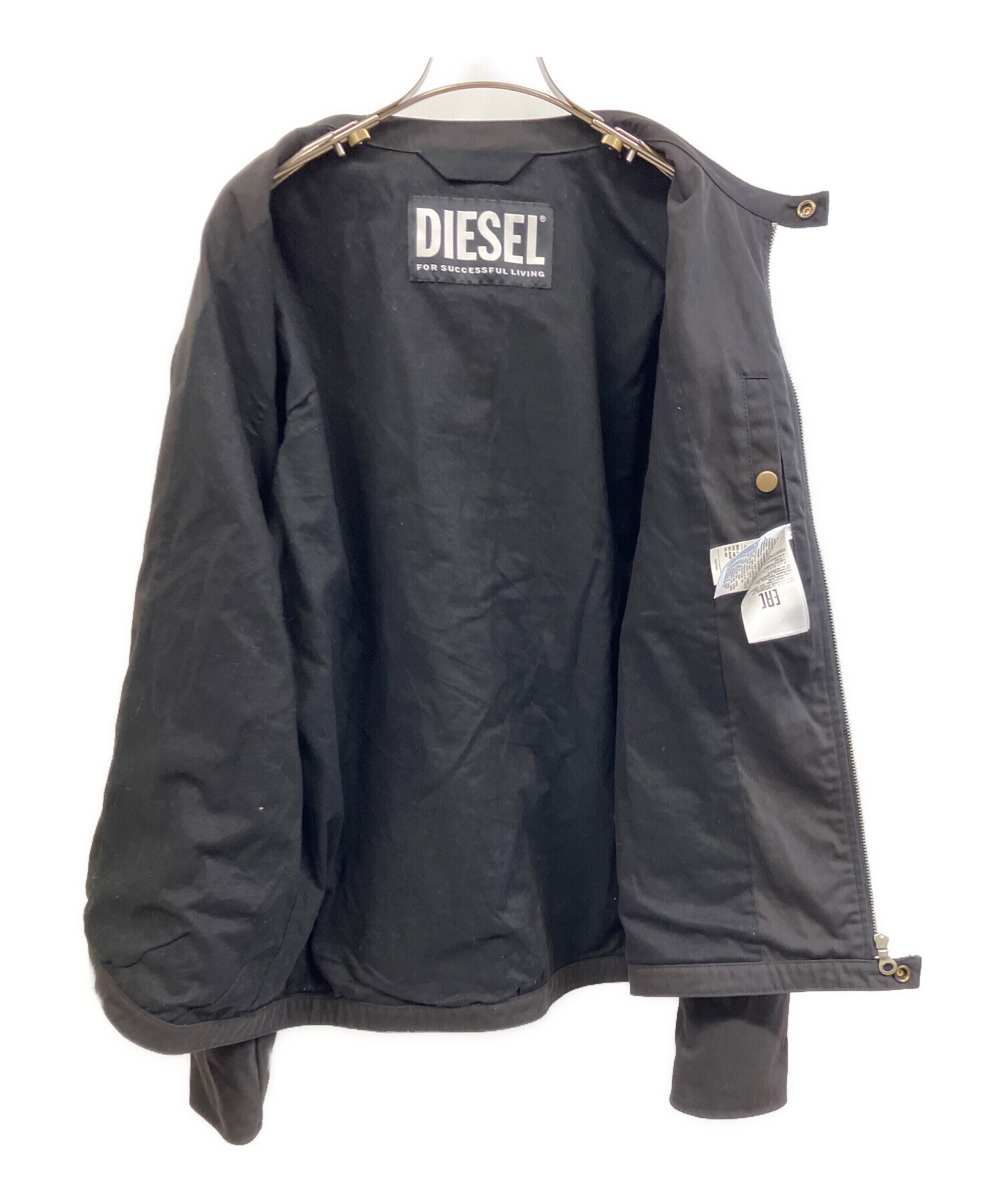 DIESEL ブラック ナイロンジャケット 中古・古着通販】DIESEL (ディーゼル) ナイロンジャケット ブラック